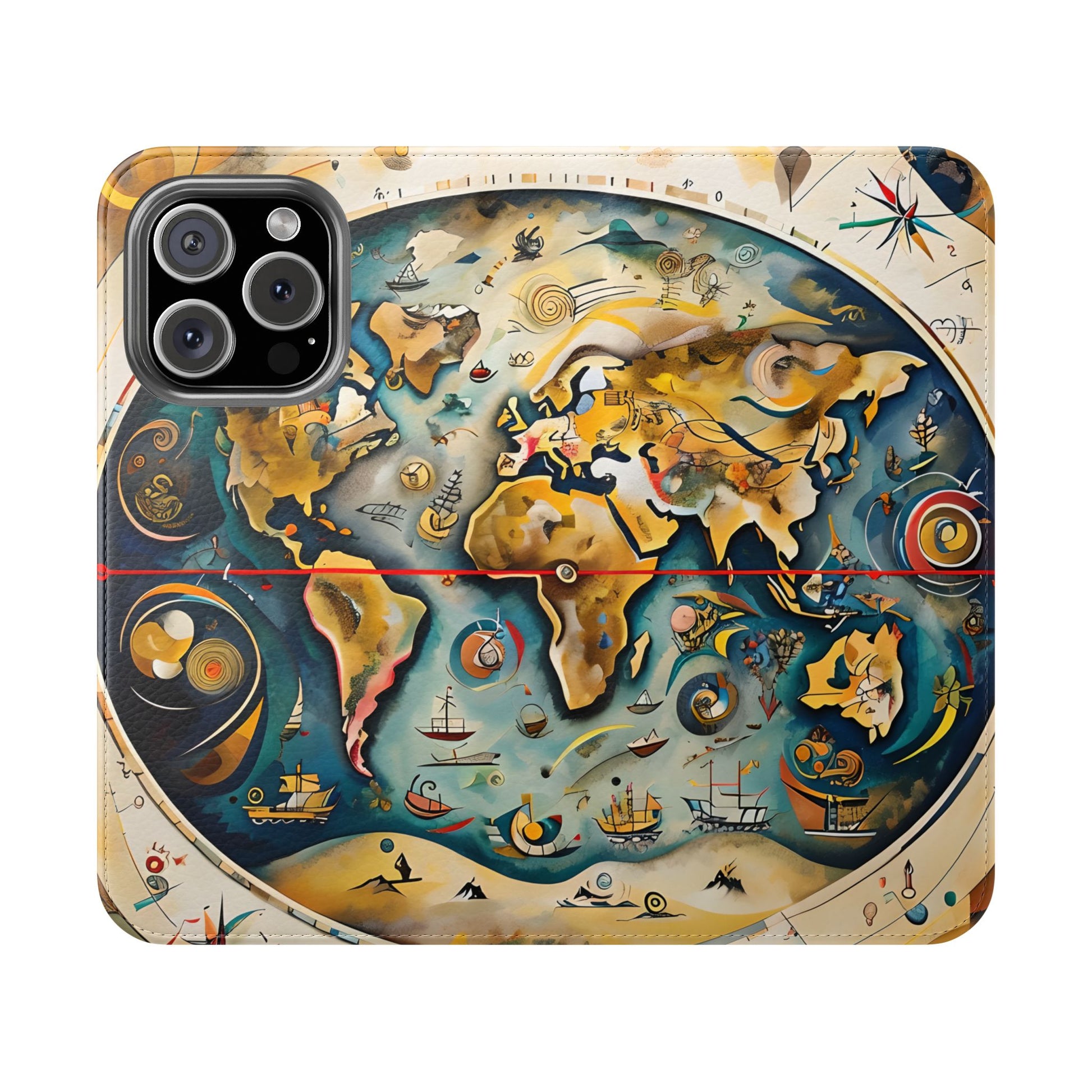 Celestial Map - Vintage-Inspired Phone Wallet Case for iPhone 16 Pro