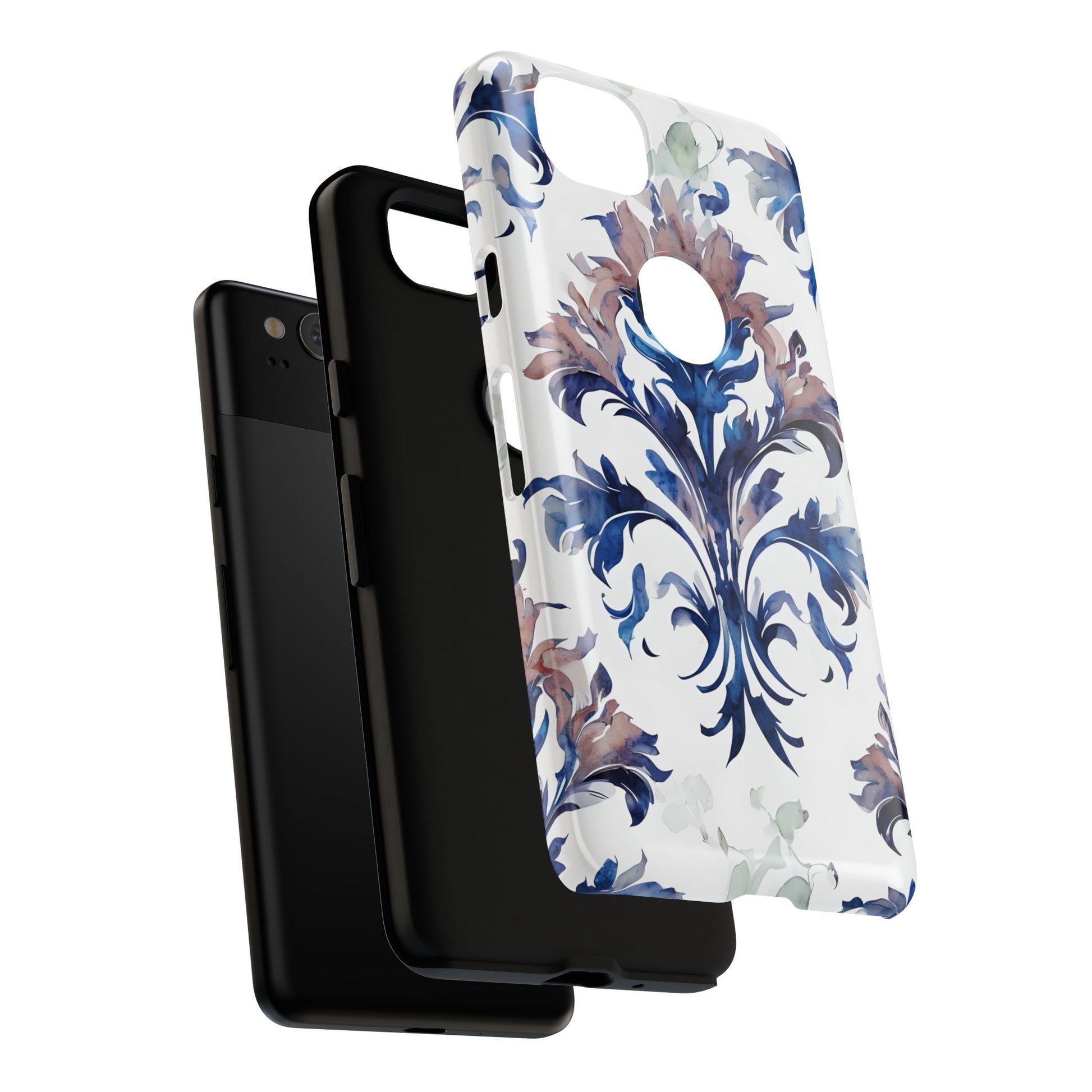 Delft Reverie - Elegant Blue & White Google Pixel 2 Tough Phone Case - Dutch Delftware-Inspired Floral Design