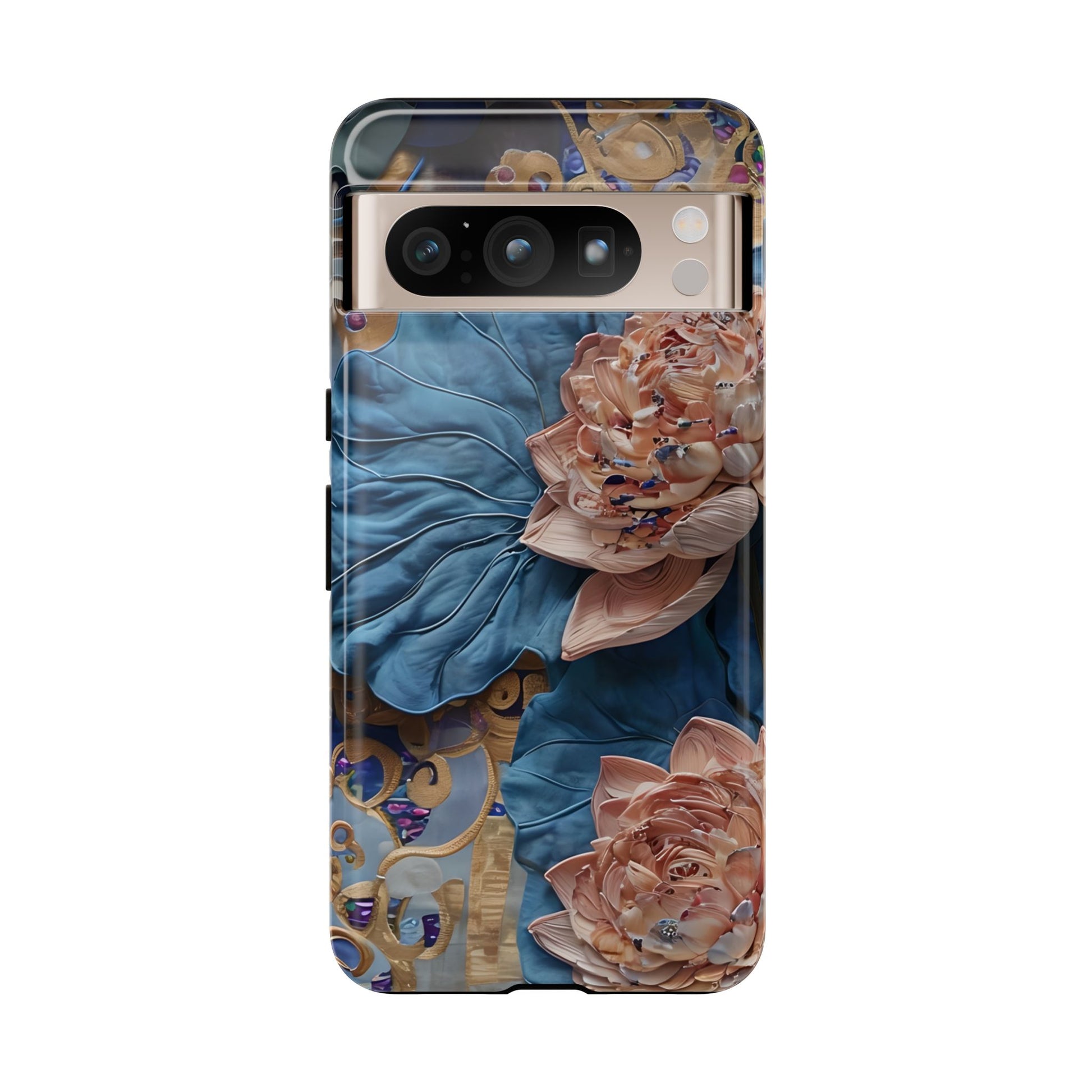 Peony Midnight Tapestry blue peony floral tapestry design Google Pixel phone case