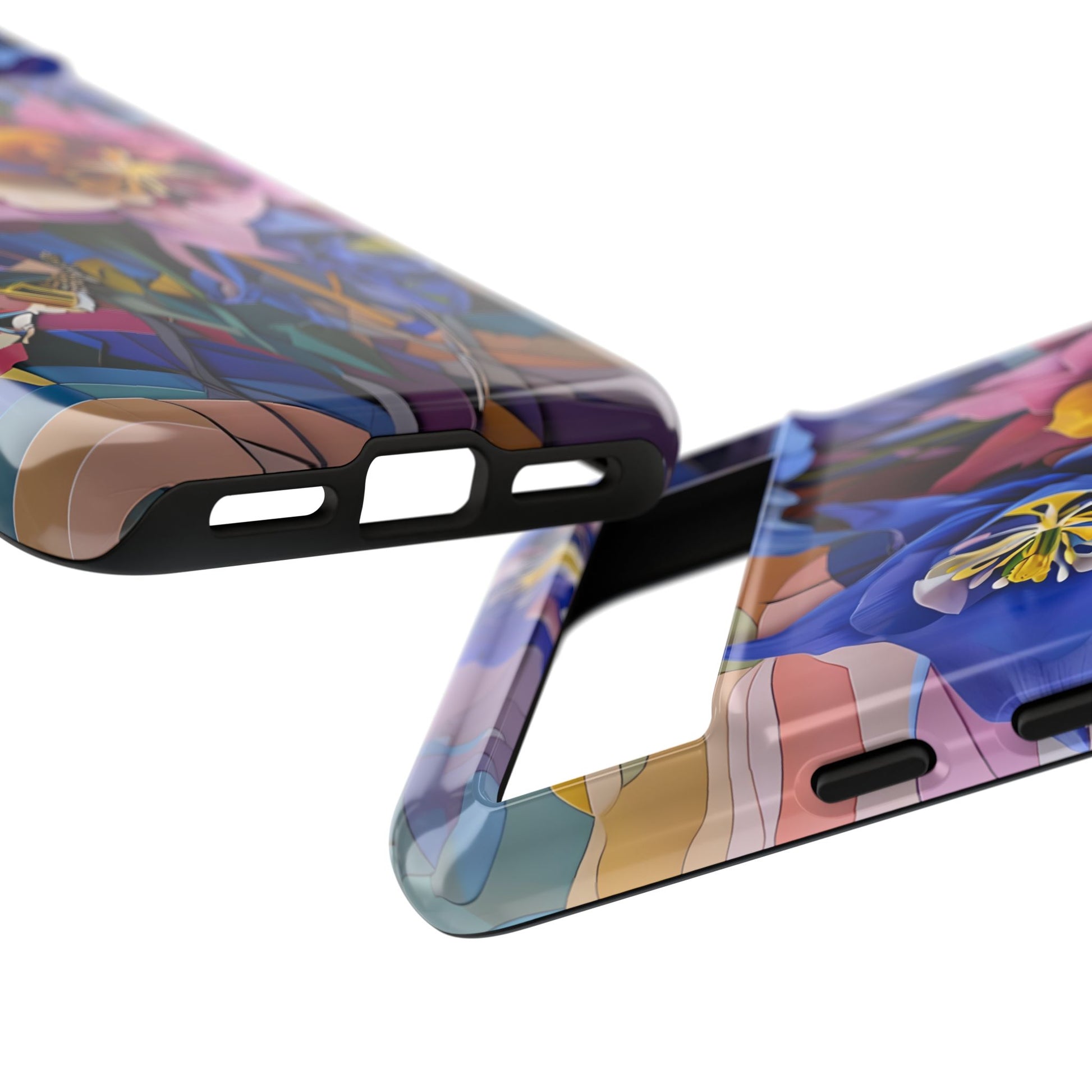 Blue Columbine Carnivale - Artistic Floral & Butterfly Google Pixel 8 Tough Phone Case - Vibrant Botanical Design