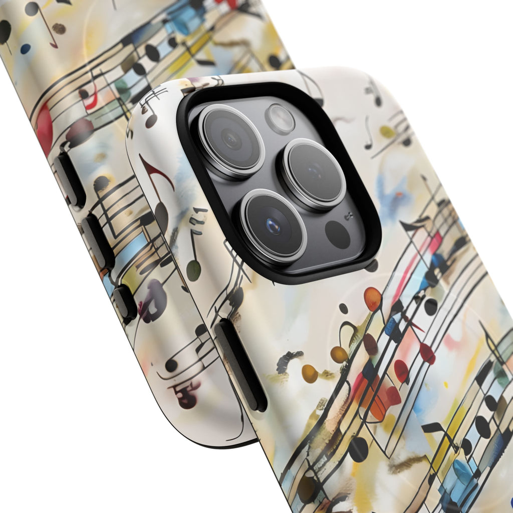Melodic Flow Abstract Music Notes iPhone 15 Pro MagSafe Case