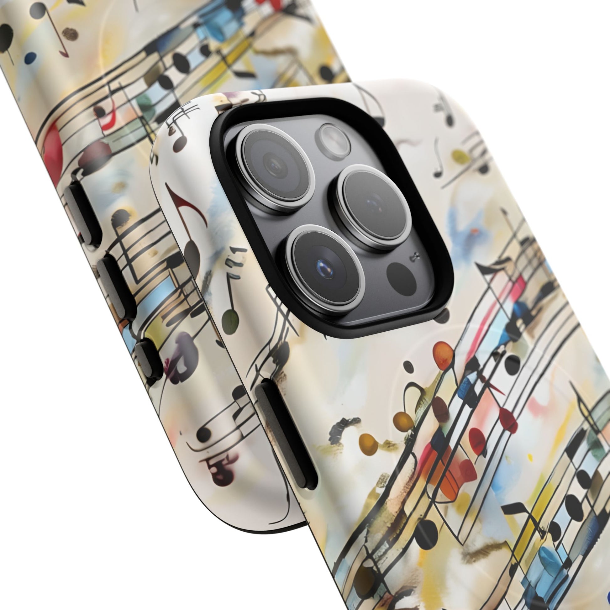 Melodic Flow Abstract Music Notes iPhone 15 Pro MagSafe Case