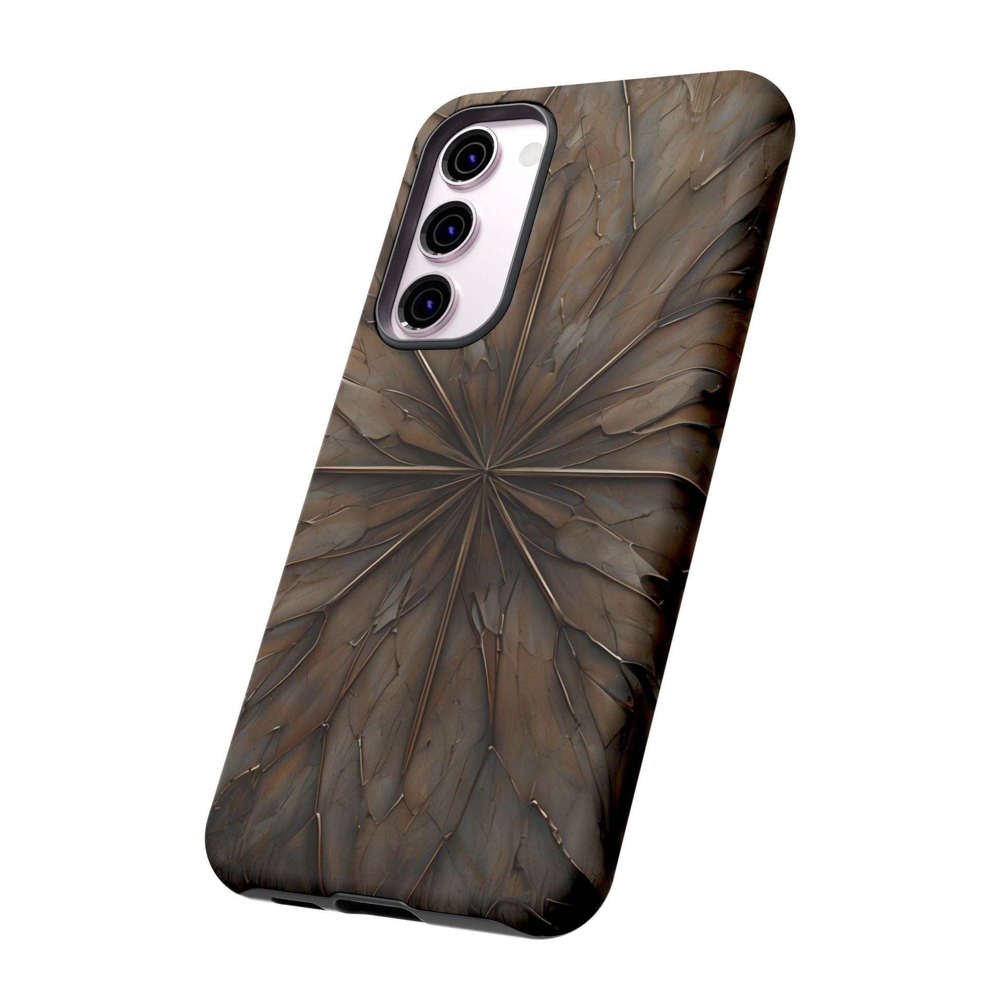 Earthstone Mandala - Kaleidoscope Collection Artistic Taupe Burst - Samsung Galaxy S23 Plus Tough Phone Case