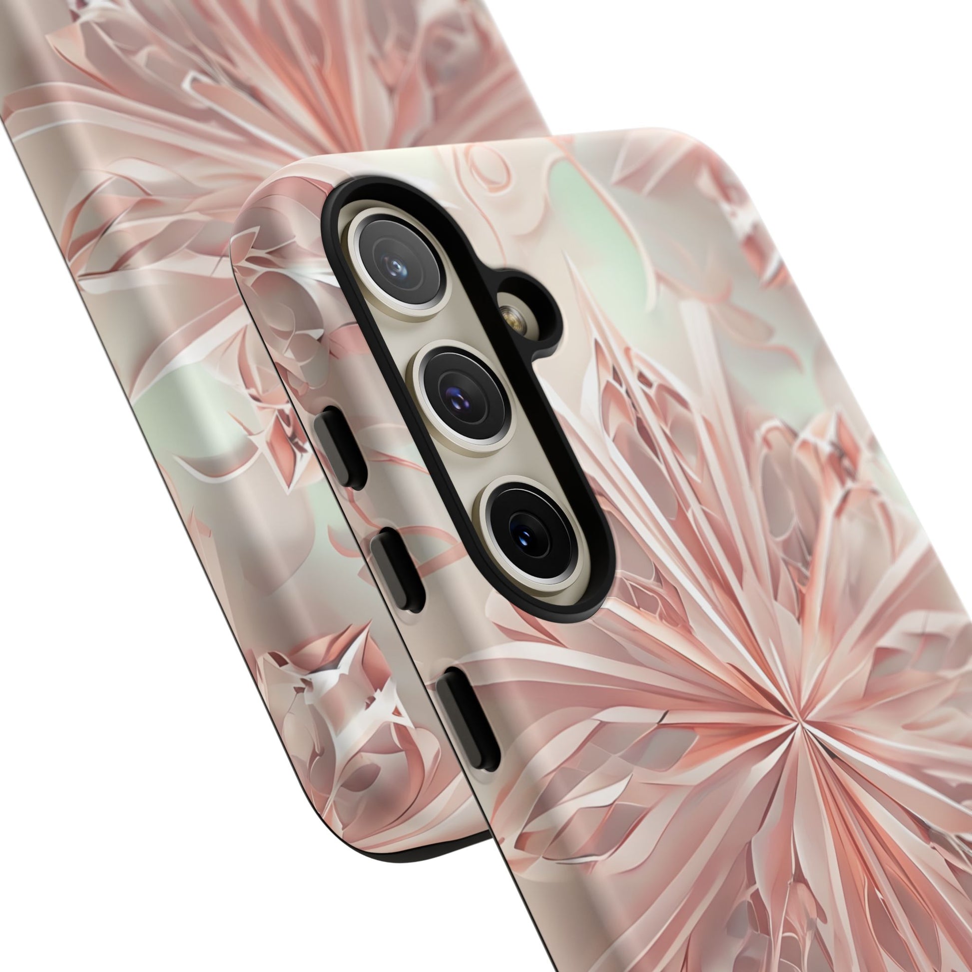 Blush Frost from our Kaleidoscope Collection - Samsung Galaxy S24 Plus tough case - Soft Pink Geometric Floral Design