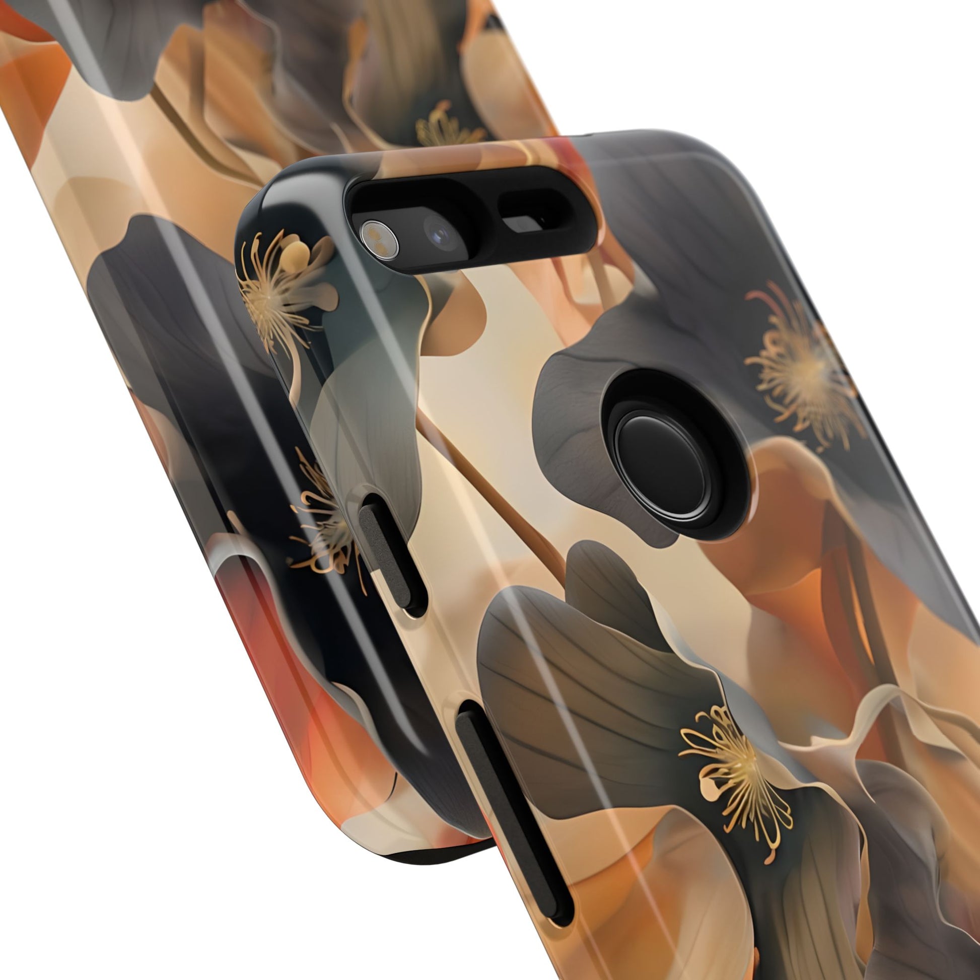 Autumn Ember - Moody Floral Art Google Pixel Tough Phone Case - Warm Earthy Botanical Design