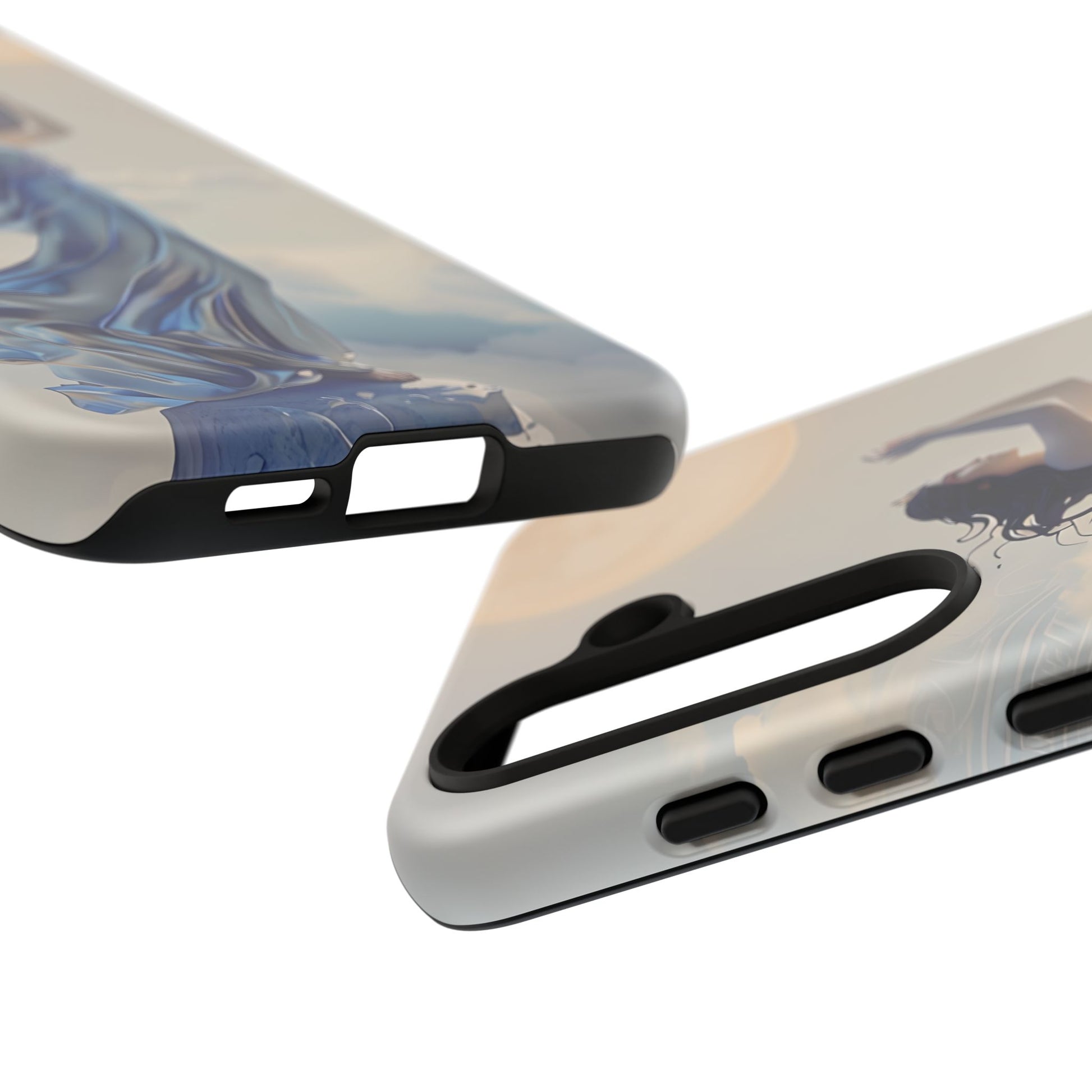Moonlit Ascend - Ethereal Celestial Art Samsung Galaxy S24 Tough Phone Case - Dreamy Night Sky & Floating Woman Design