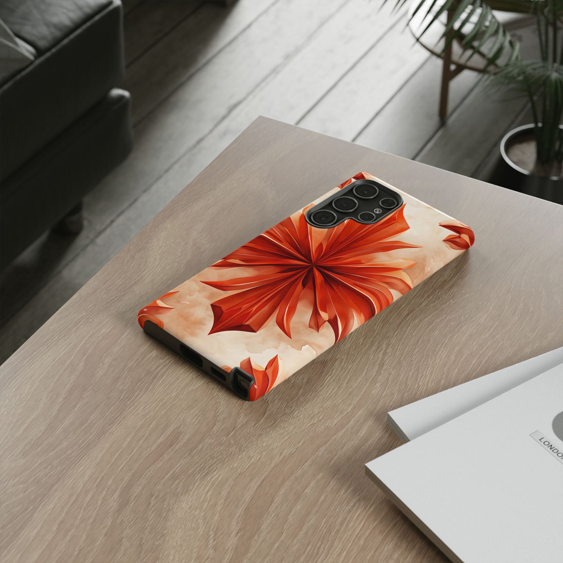 Sunset Fleur Samsung Galaxy S22 Ultra - Kaleidoscope Collection of MagSafe Compatible - Vibrant Sunset Flower Design