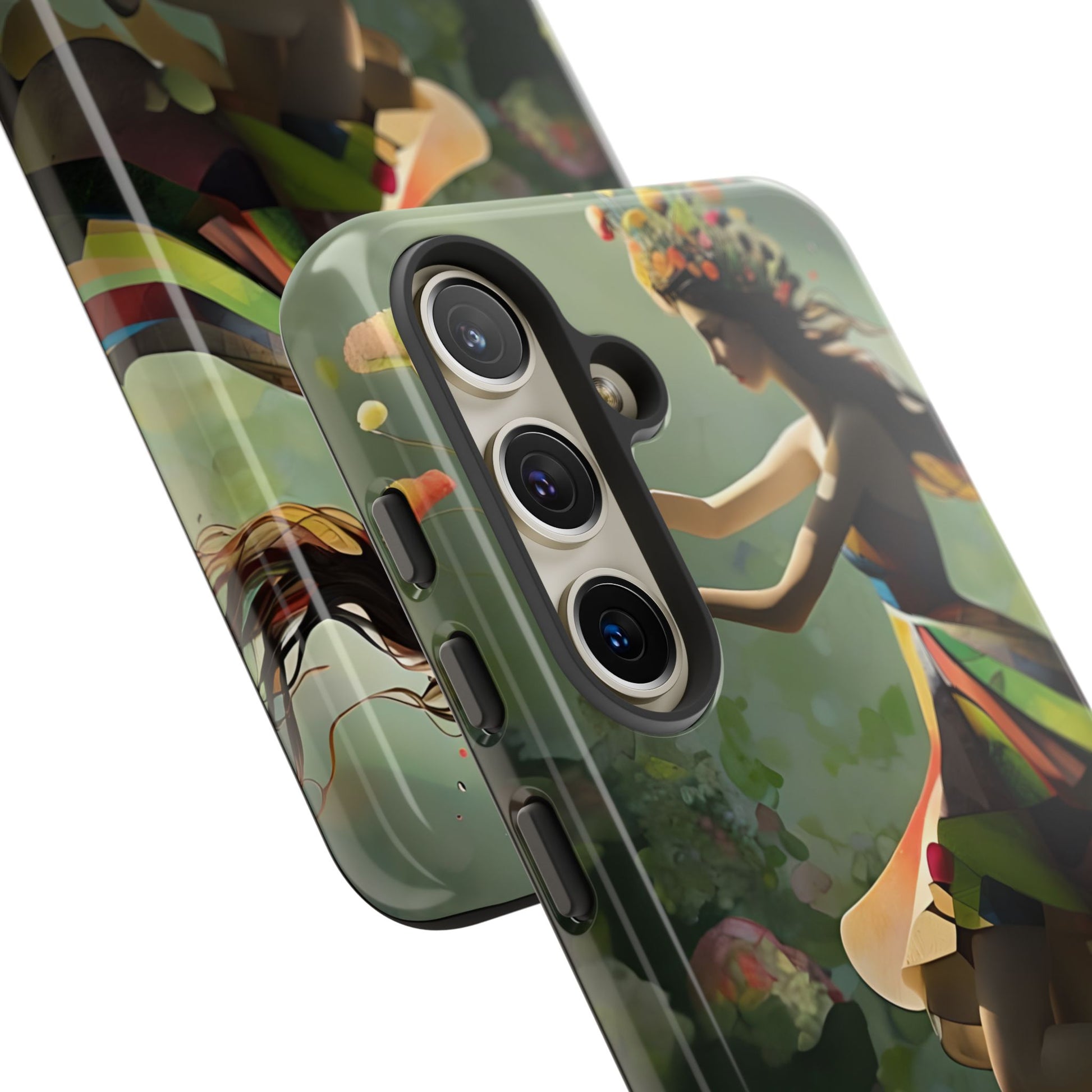 Dancing Wildflower Muse Samsung Galaxy S24 Tough Case - Artistic Floral Fantasy Cover - Whimsical Nature-Inspired Protective Accessory
