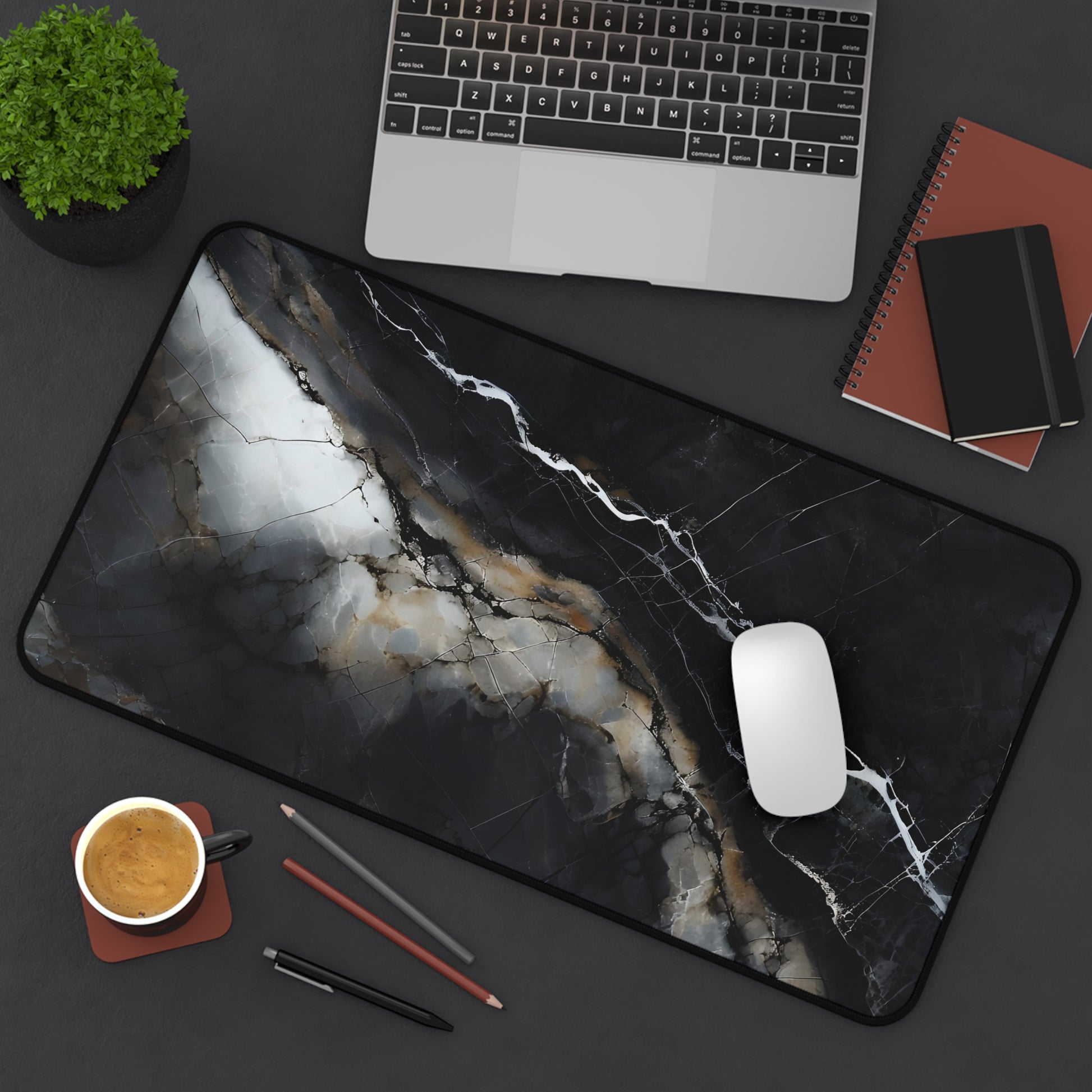 Obsidian Vein Designer Desk Mat - Premium Office Desk Pad, 3 Sizes Available, Artistic Workspace Protection