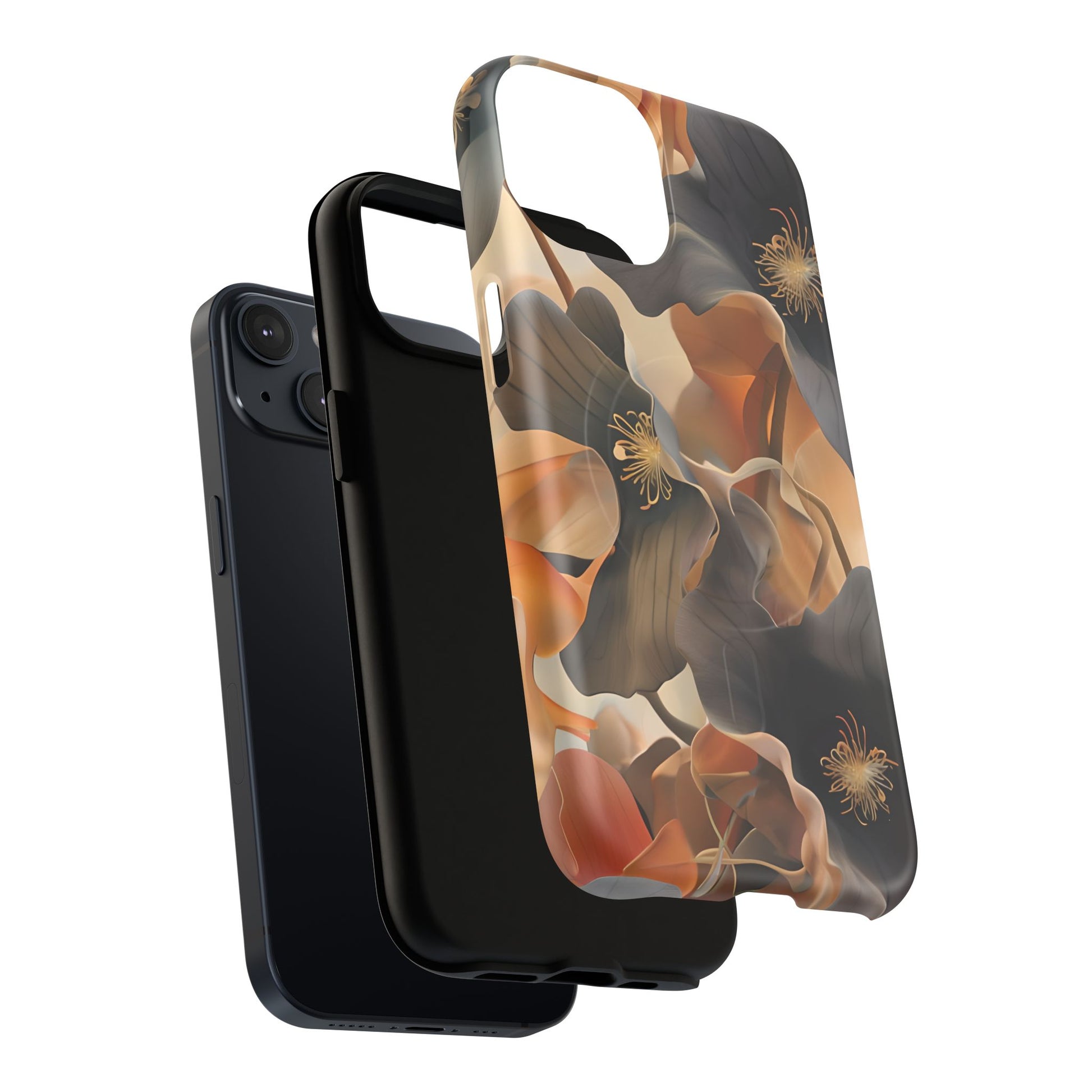 Autumn Ember - Moody Floral Art iPhone 14 MagSafe Phone Case -Warm Earthy Botanical Design