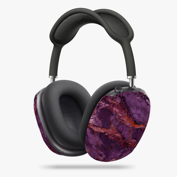 Amethyst Current AirPods Max Cases, Fluid Marble Design in Purple & Red, Artistic Protective Shells for Apple AirPods Max