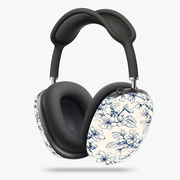 Blossom Sketch AirPods Max Cases - Vintage Ink Floral Protective Skins for Apple Headphones