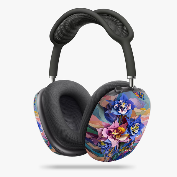 Blue Columbine Carnivale AirPods Max Covers - Vibrant Floral Skin Wrap