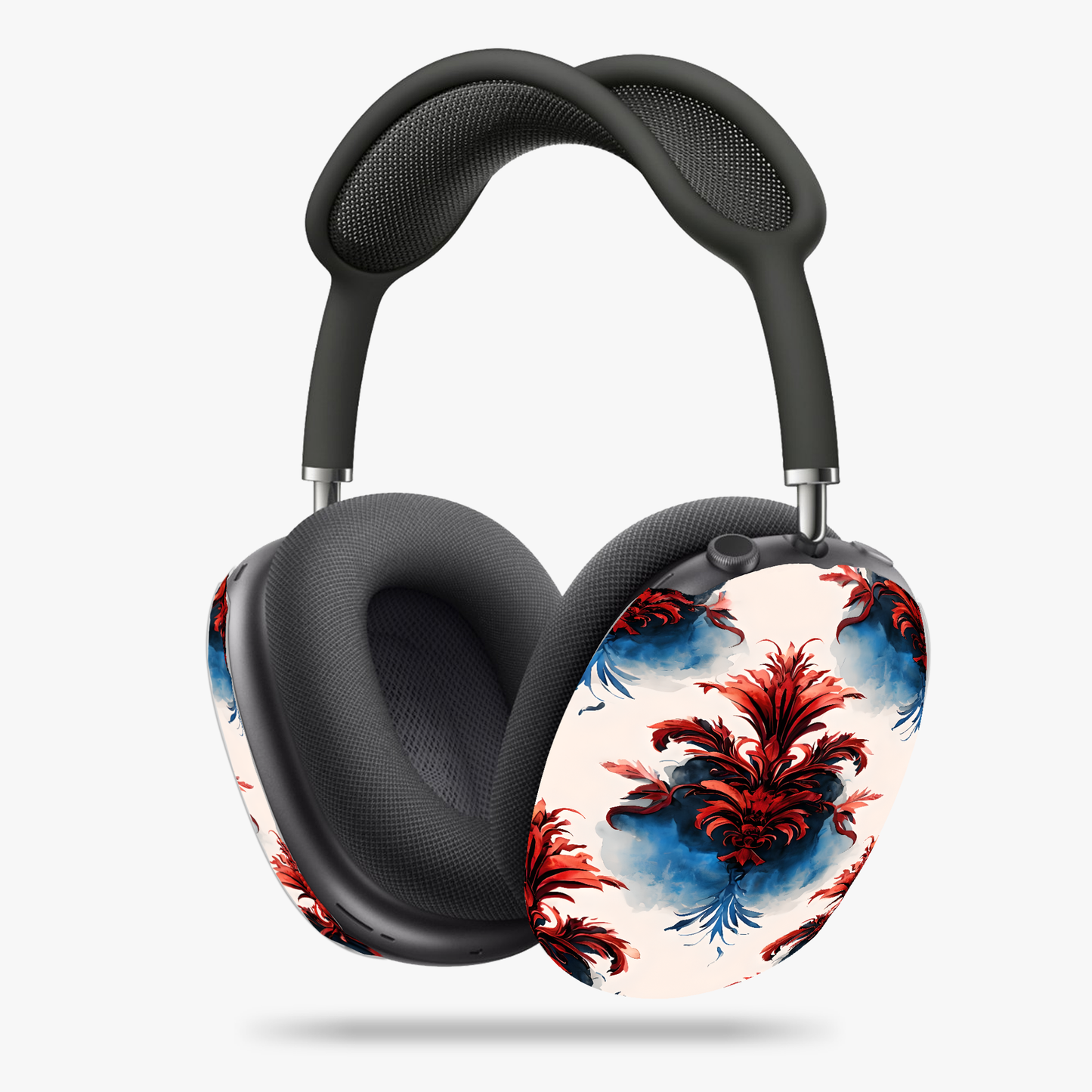 Crimson Plume AirPods Max Cases - Dramatic Feathered Floral for Apple Headphones