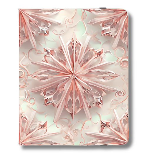 Blush Frost soft pink crystalline floral iPad folio case front cover