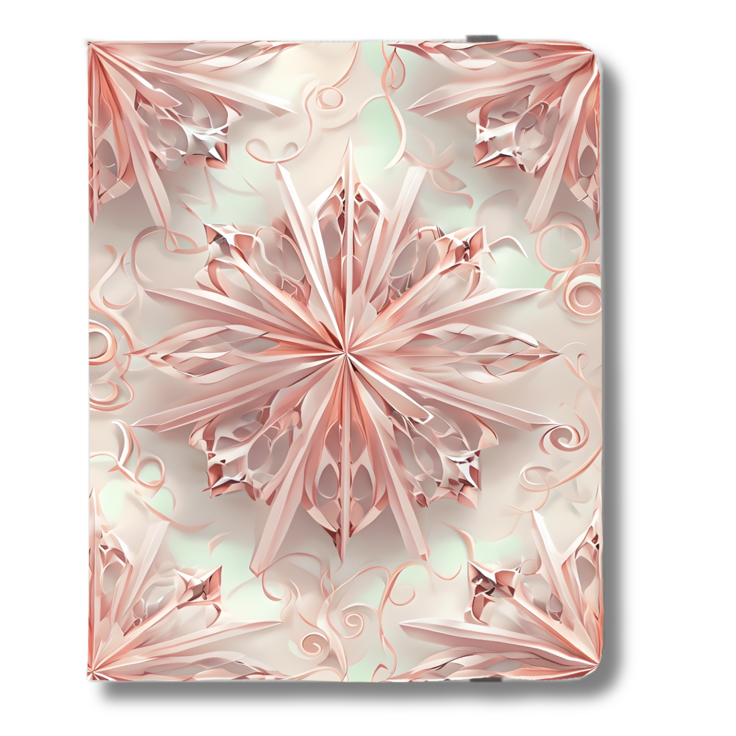 Blush Frost iPad Folio Case - Elegant blush & Rose Gold Floral Mandala Cover, Fits iPad Pro 11 inch and 12.9 inch