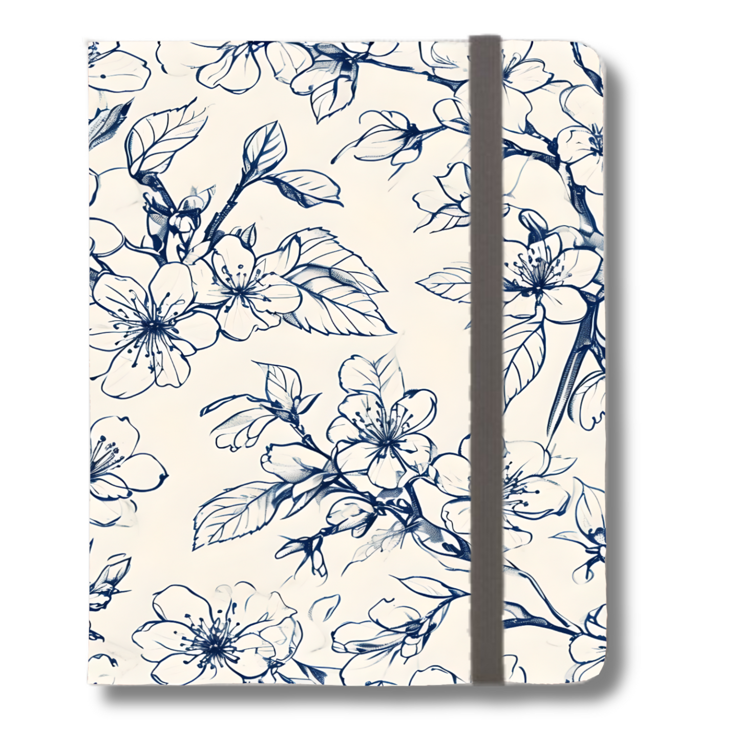 Blossom Sketch iPad Folio Case - Elegant Dark Blue & Gold Tablet Cover, Vegan Leather, Fits iPad Pro 11 inch and 12.9 inch
