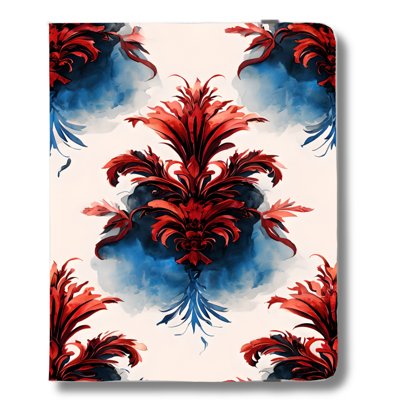 Crimson Plume iPad Folio Case - Bold Baroque Feather Design, Fits iPad Pro 11 inch and 12.9 inch