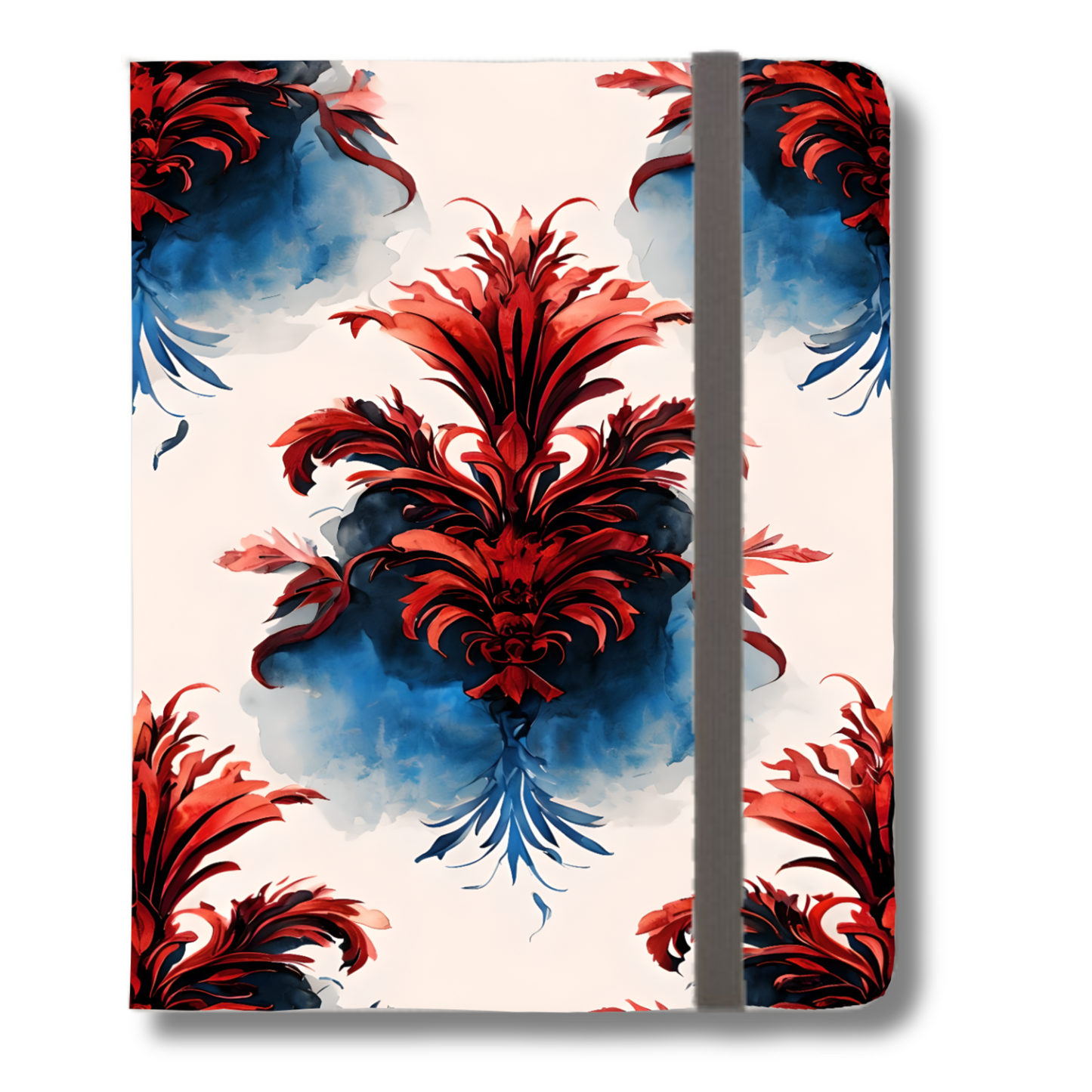Crimson Plume iPad Folio Case - Bold Baroque Feather Design, Fits iPad Pro 11 inch and 12.9 inch