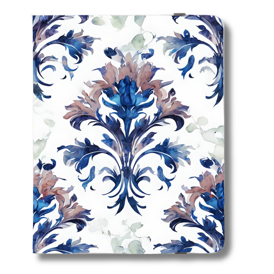 Delft Reverie iPad Folio Case - Elegant Blue Floral Toile-Inspired Design, Fits iPad Pro 11 inch and 12.9 inch