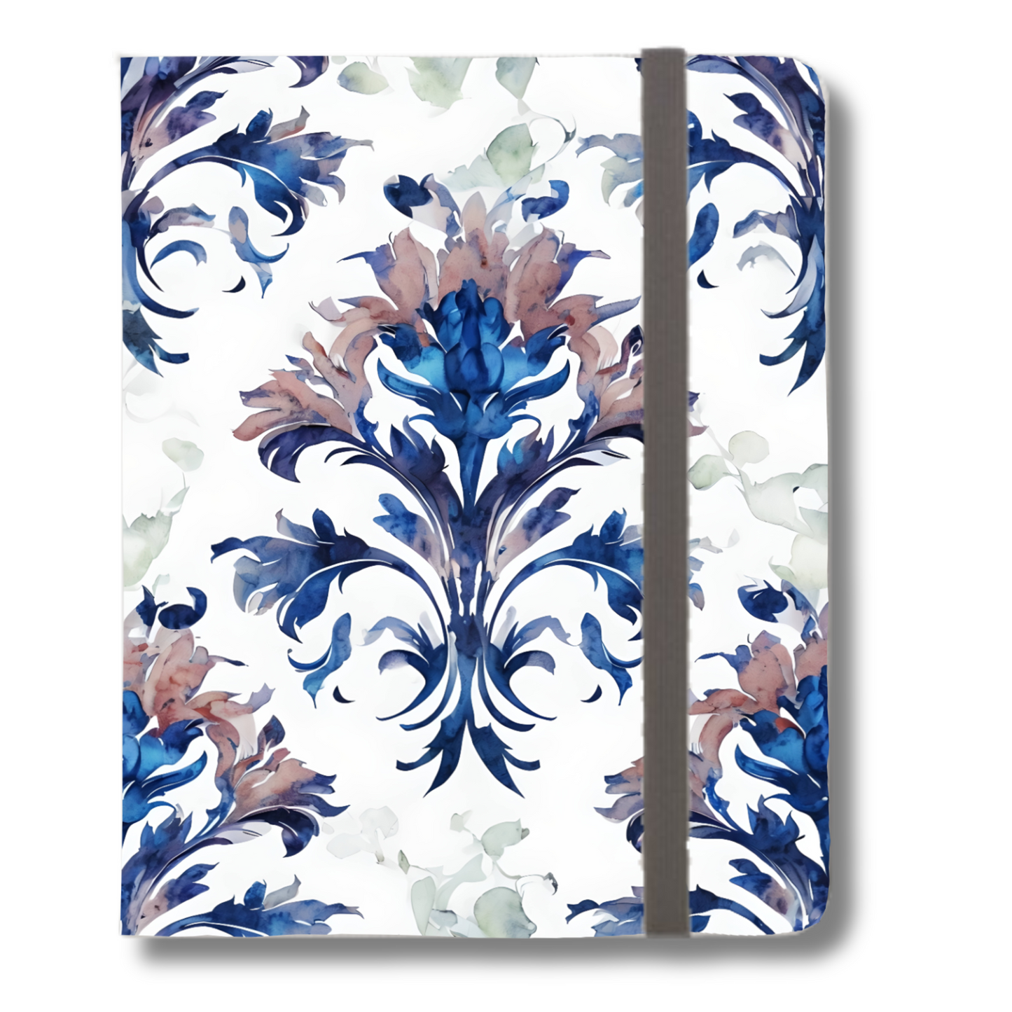 Delft Reverie blue Delft floral iPad folio case with elastic strap