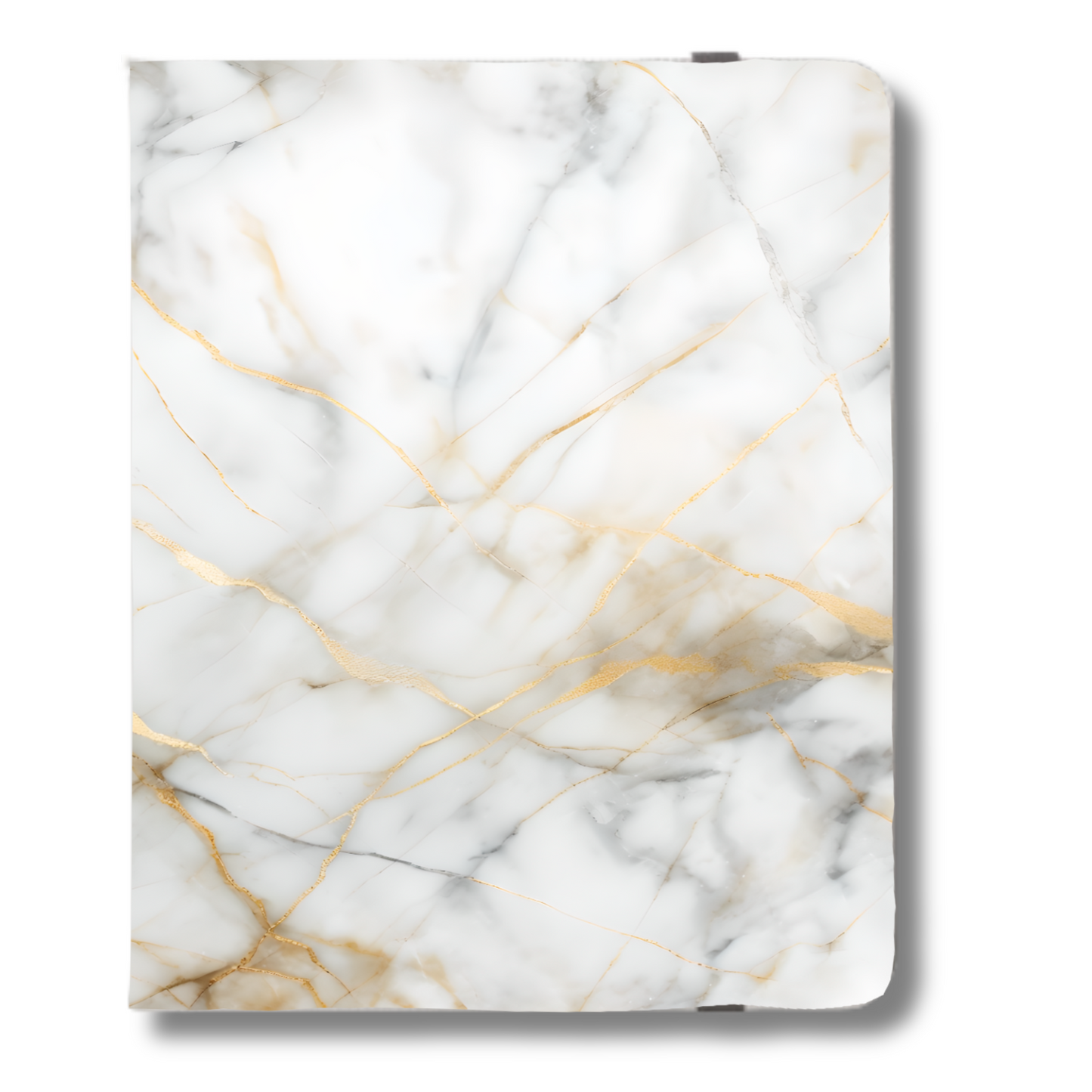 Golden Vein iPad Folio Case - Elegant White & Gold Tablet Cover, Vegan Leather, Fits iPad Pro 11 inch and 12.9 inch