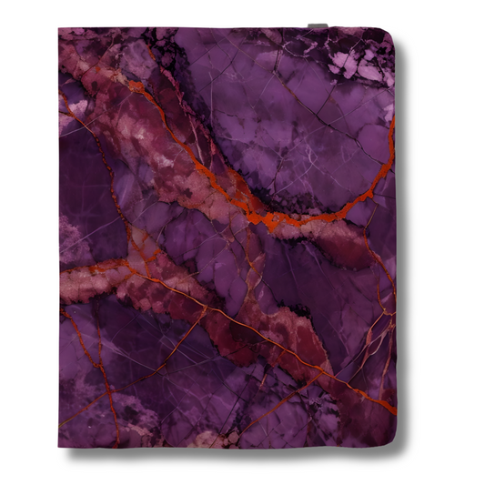 Amethyst Current iPad Folio Case - Deep Purple Marble with Red Vein Tablet Cover, Vegan Leather, Fits iPad Pro 11 inch and 12.9 inch