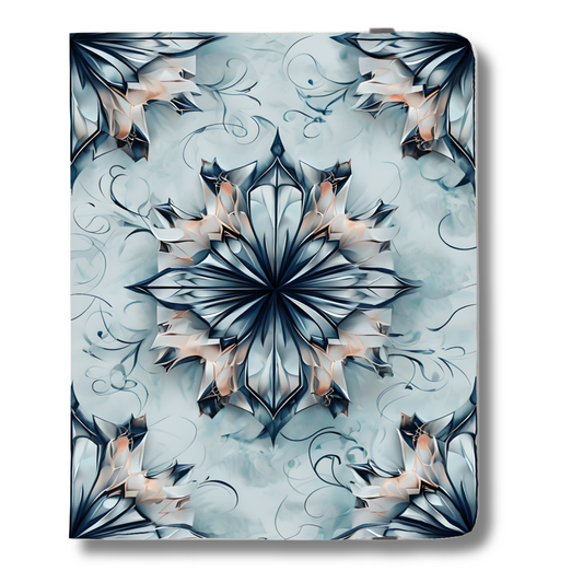 Indigo Mirage iPad Folio Case - Elegant Blue Floral Mandala-Inspired Tech Cover, Fits iPad Pro 11 inch and 12.9 inch
