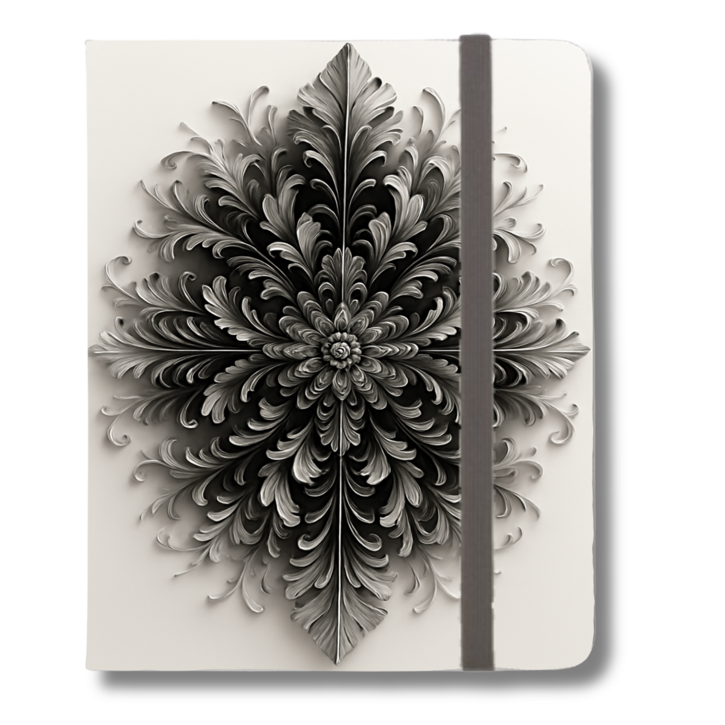 Obsidian Bloom iPad Folio Case - Intricate Black Mandala Floral Design, Fits iPad Pro 11 inch and 12.9 inch