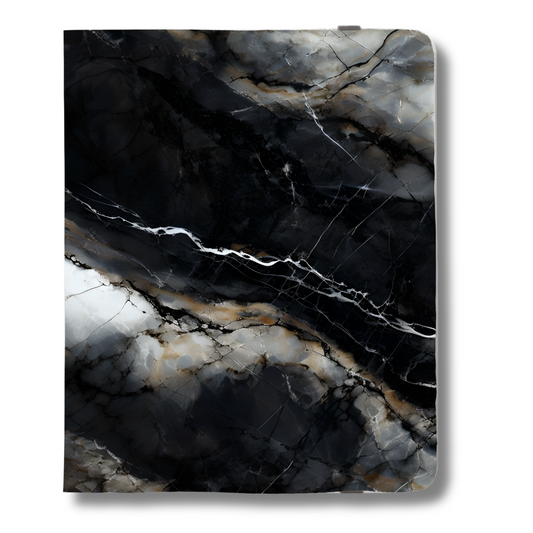 Obsidian Vein iPad Folio Case - Elegant Dark Blue & Gold Tablet Cover, Vegan Leather, Fits iPad Pro 11 inch and 12.9 inch