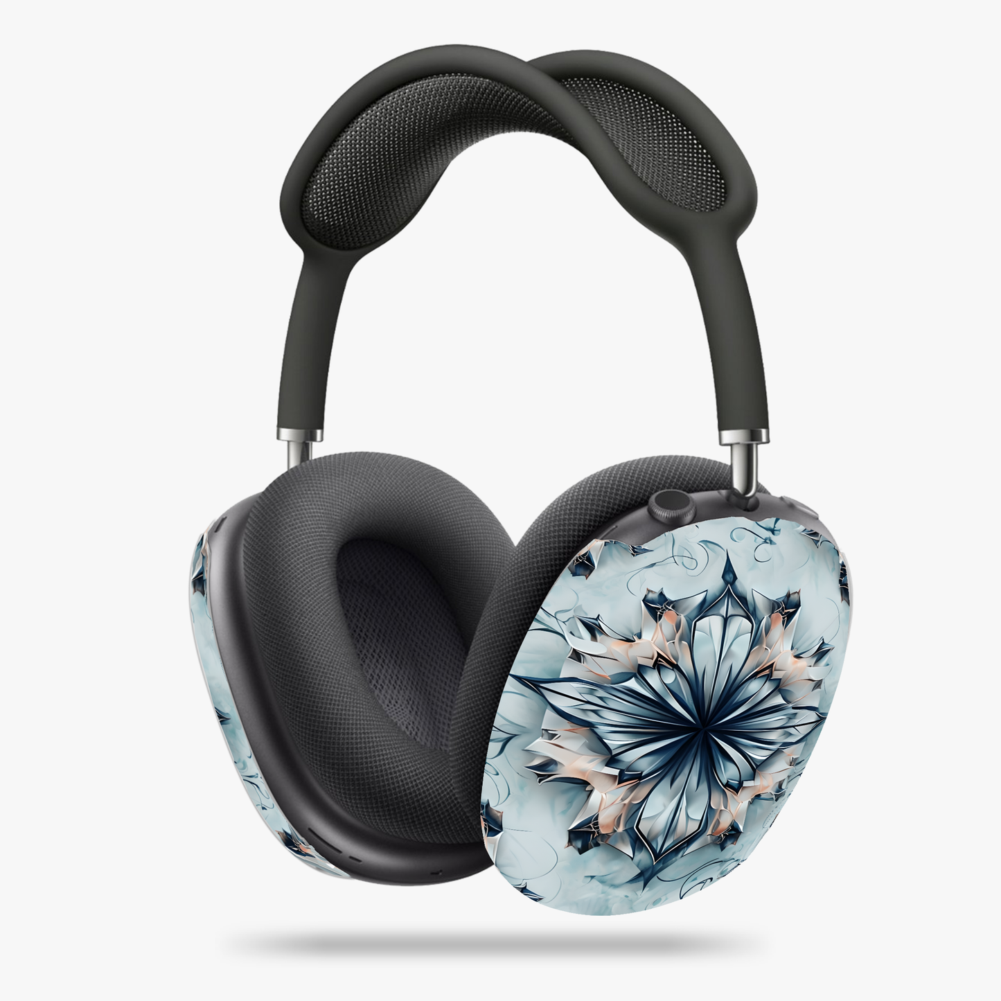 Indigo Mirage AirPods Max Cases - Blue & White Abstract Floral Design - Artistic Over-Ear Headphone Wrap for Apple Headphones