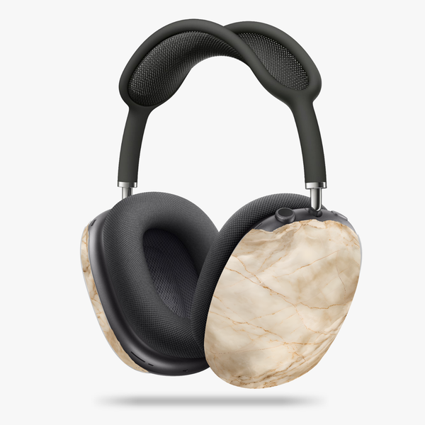 Parchment Mist AirPods Max Cases, Aesthetic Earphone Cover, Neutral Marble Texture Wrap