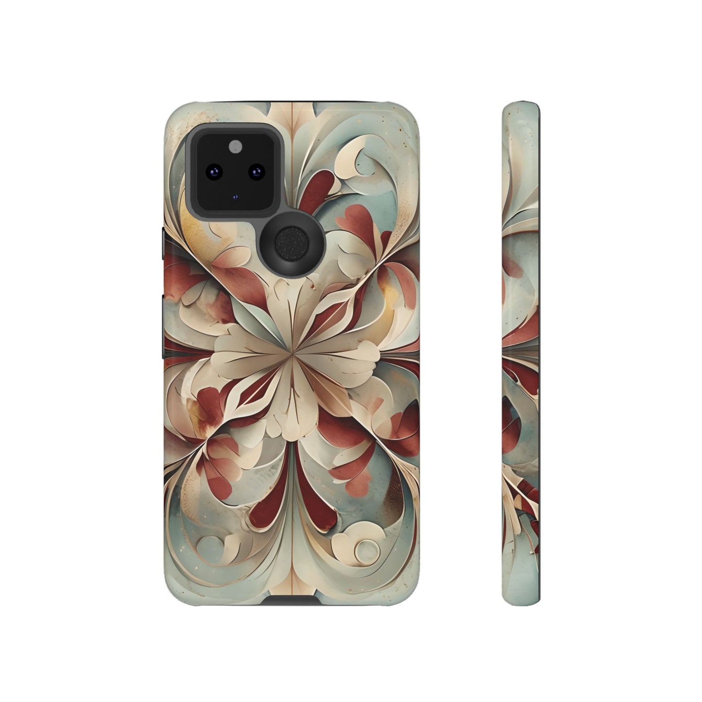 Vintage Baroque Blossom - Ornate Floral Art Google Pixel Tough Phone Case - Elegant Baroque-Inspired Design