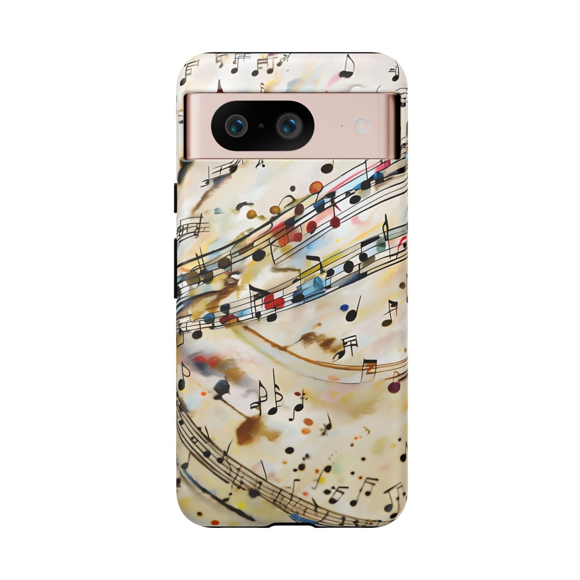 Melodic Flow Abstract Music Notes Tough Case for Google Pixel 8 - Shockproof Phone Cover