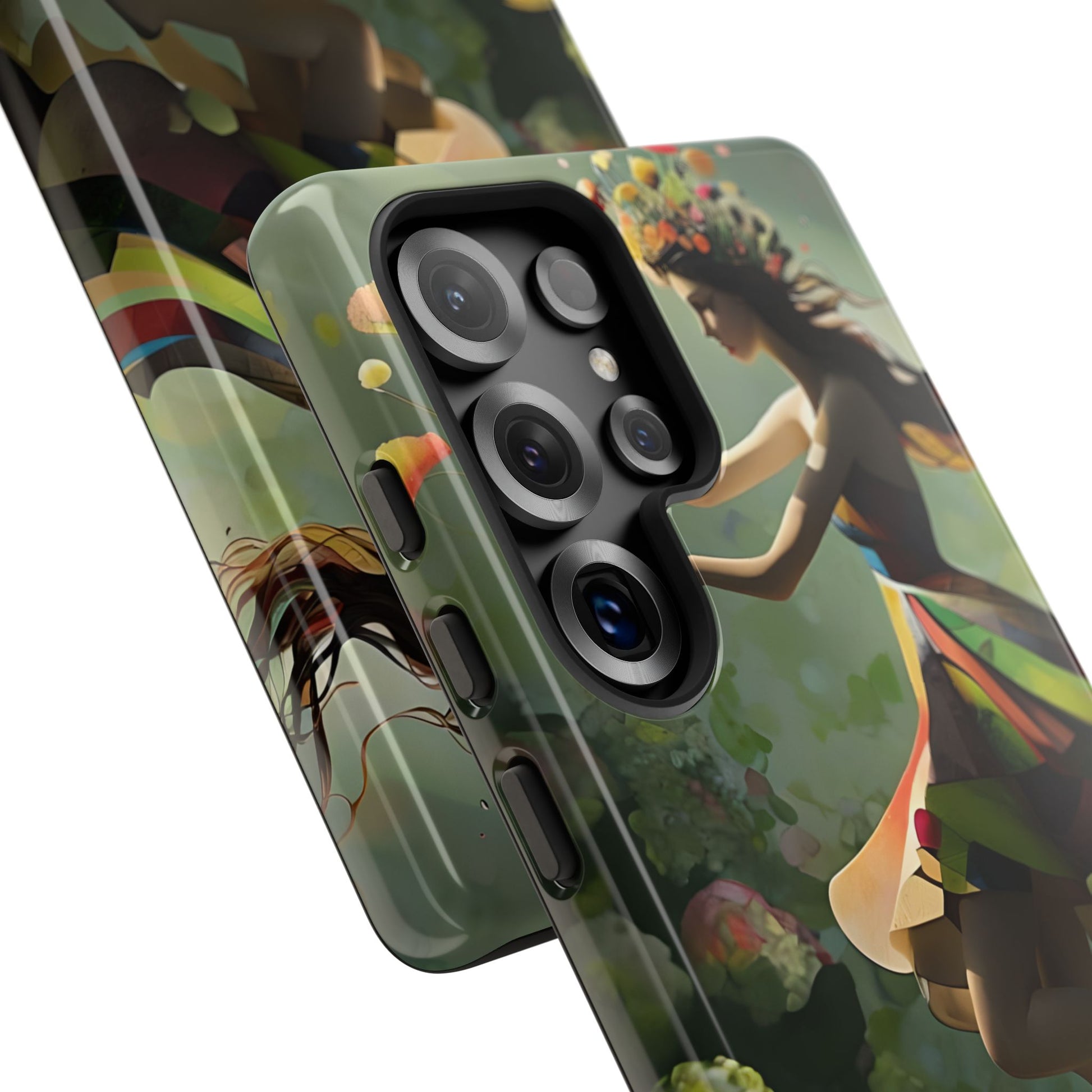 Dancing Wildflower Muse Samsung Galaxy S25 Ultra Tough Case - Artistic Floral Fantasy Cover - Whimsical Nature-Inspired Protective Accessory