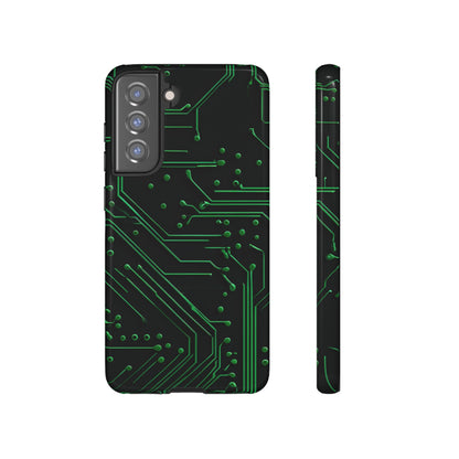 Green Circuit Grid Samsung Case