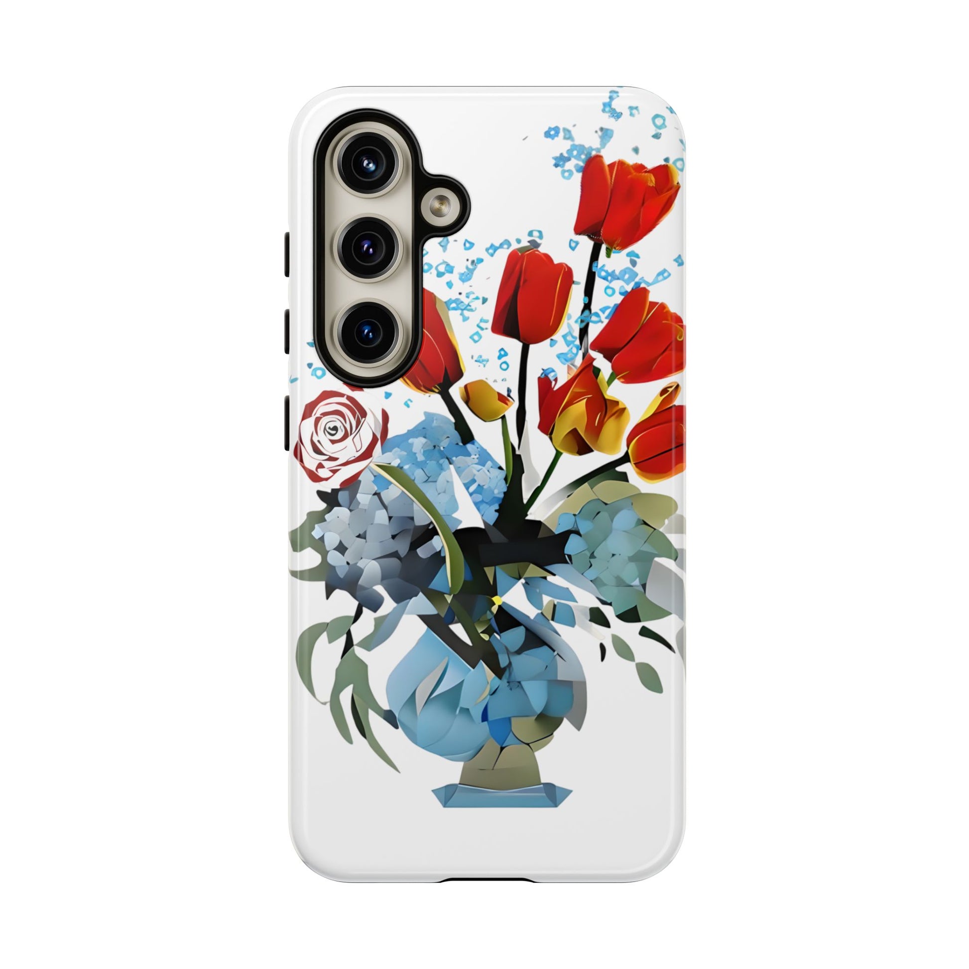 Bouquet Brilliance - Artistic Floral Samsung S24 Phone Case - Vibrant Tulip, Rose & Hydrangea Design