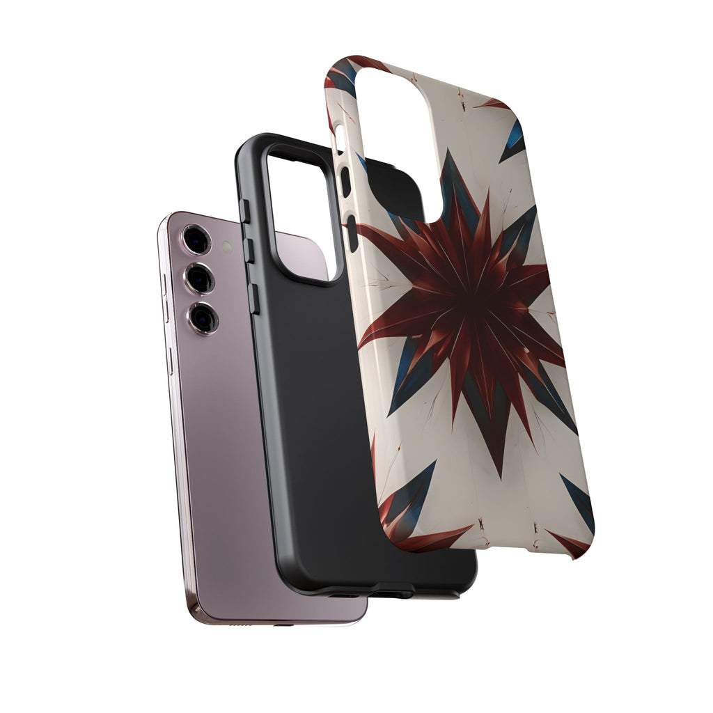 Garnet Starburst - Kaleidoscope Collection Gemstone Floral - Samsung Galaxy S23 Plus Tough Phone Case - Floral Burst Design