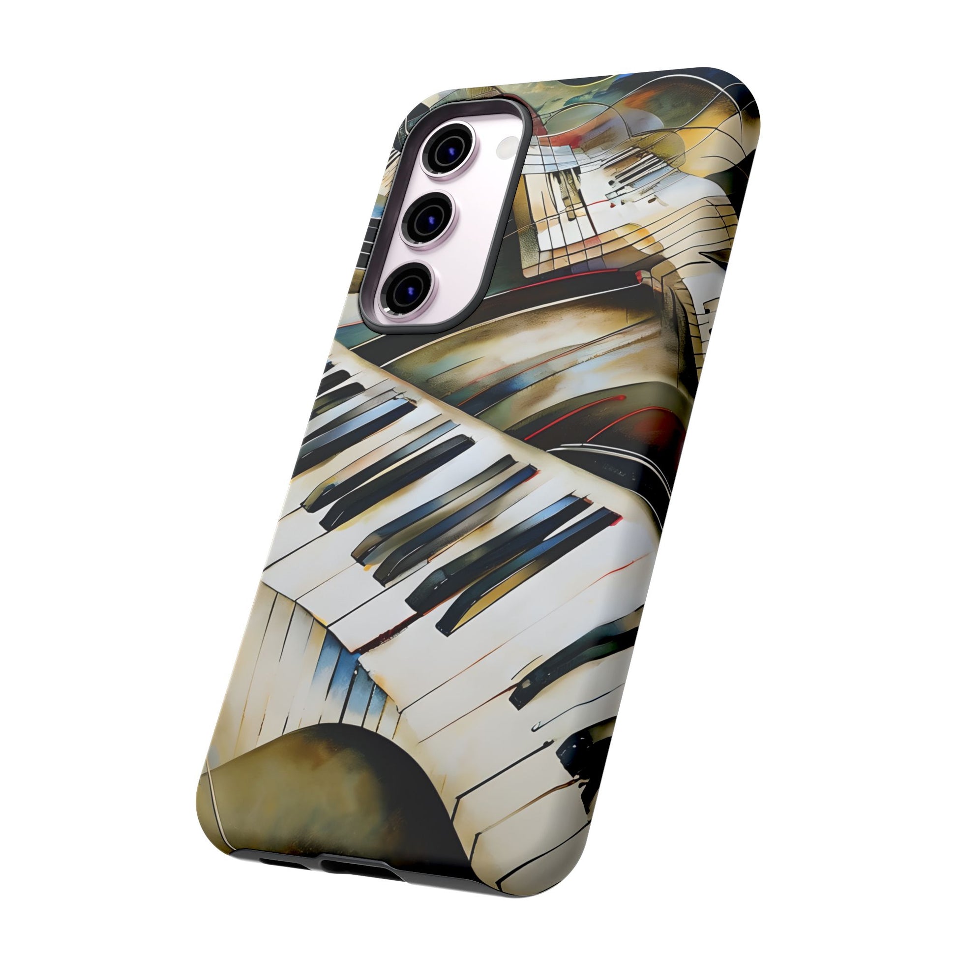 Ivory Cascade Abstract Keyboard Music Tough Case for Samsung Galaxy S23 Plus - Shockproof Phone Cover