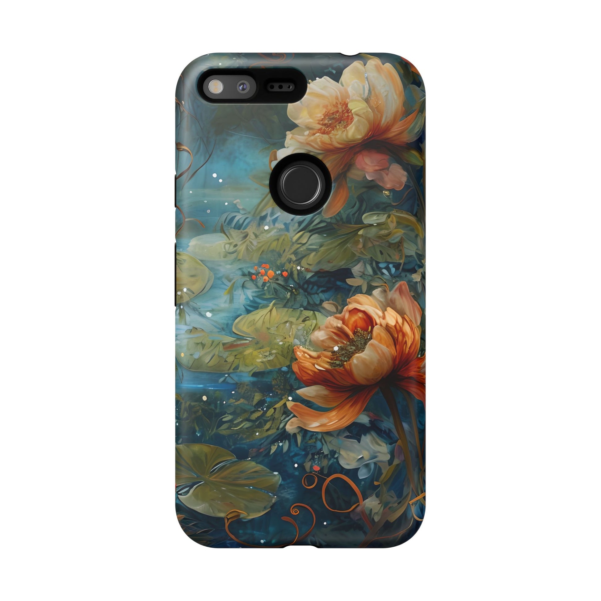 Waterlily Nocturne Tough Case for Google Pixel XL- Premium Artistic Shockproof Cover, Elegant Protective Phone Case