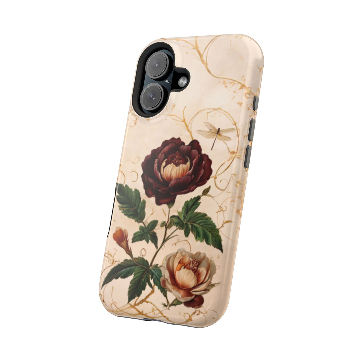 Vintage Burgundy Rose iPhone MagSafe Case
