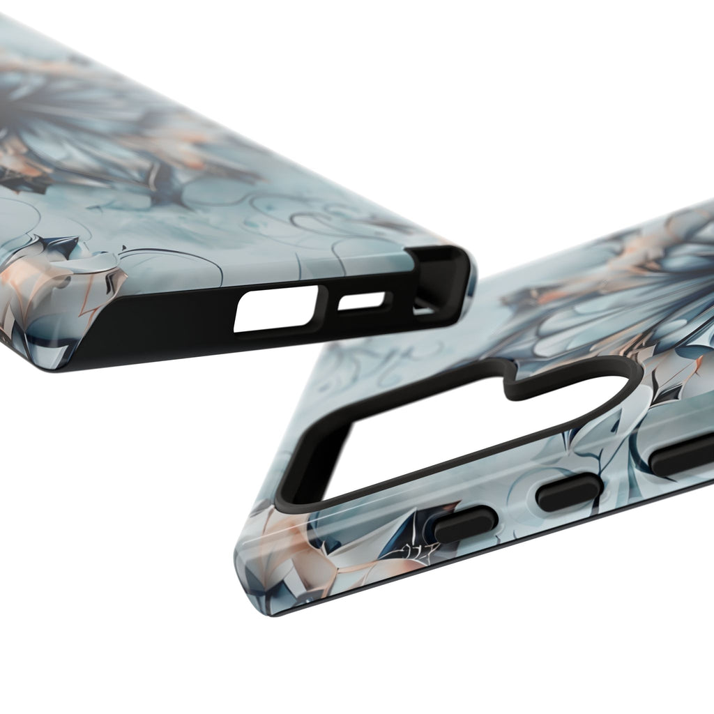 Indigo Mirage - Artistic Kaleidoscope Collection Artistic Floral - Samsung Galaxy S24 Ultra Tough Phone Case - Bold Indigo Symmetrical Design