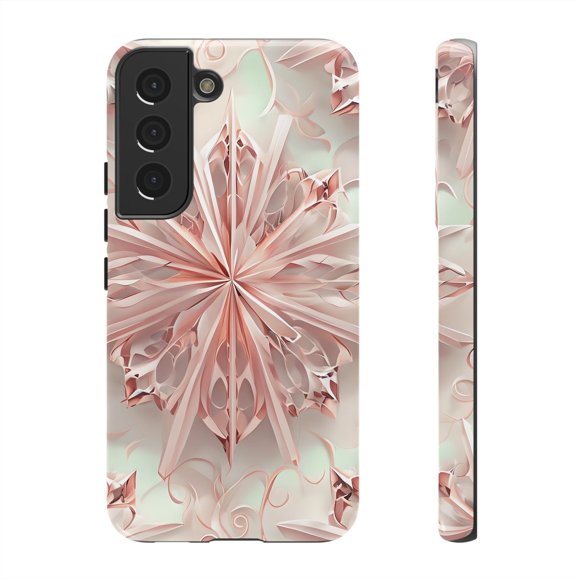 Blush Frost from our Kaleidoscope Collection - Samsung Galaxy S22 tough case - Soft Pink Geometric Floral Design