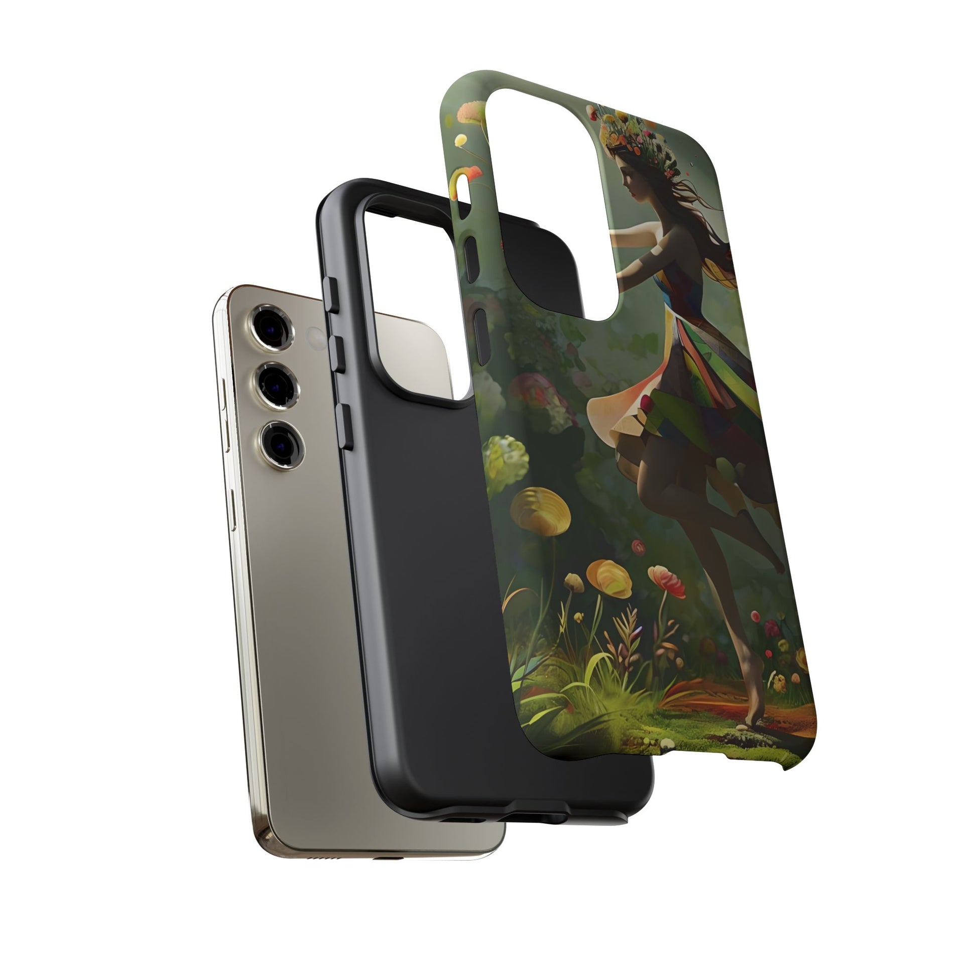 Dancing Wildflower Muse Samsung Galaxy S23 Tough Case - Artistic Floral Fantasy Cover - Whimsical Nature-Inspired Protective Accessory