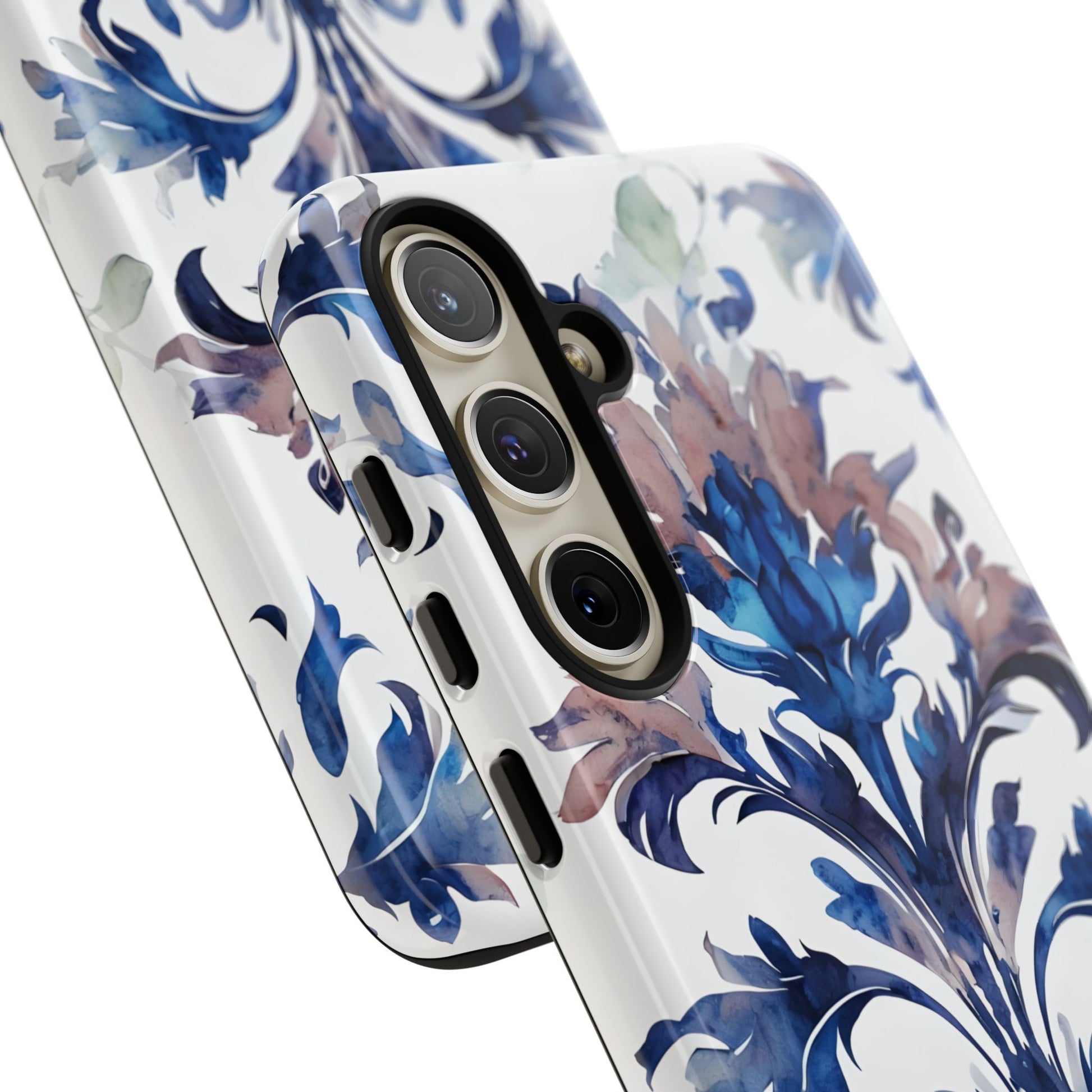 Delft Reverie - Elegant Blue & White Samsung S24 Plus Tough Phone Case - Dutch Delftware-Inspired Floral Design