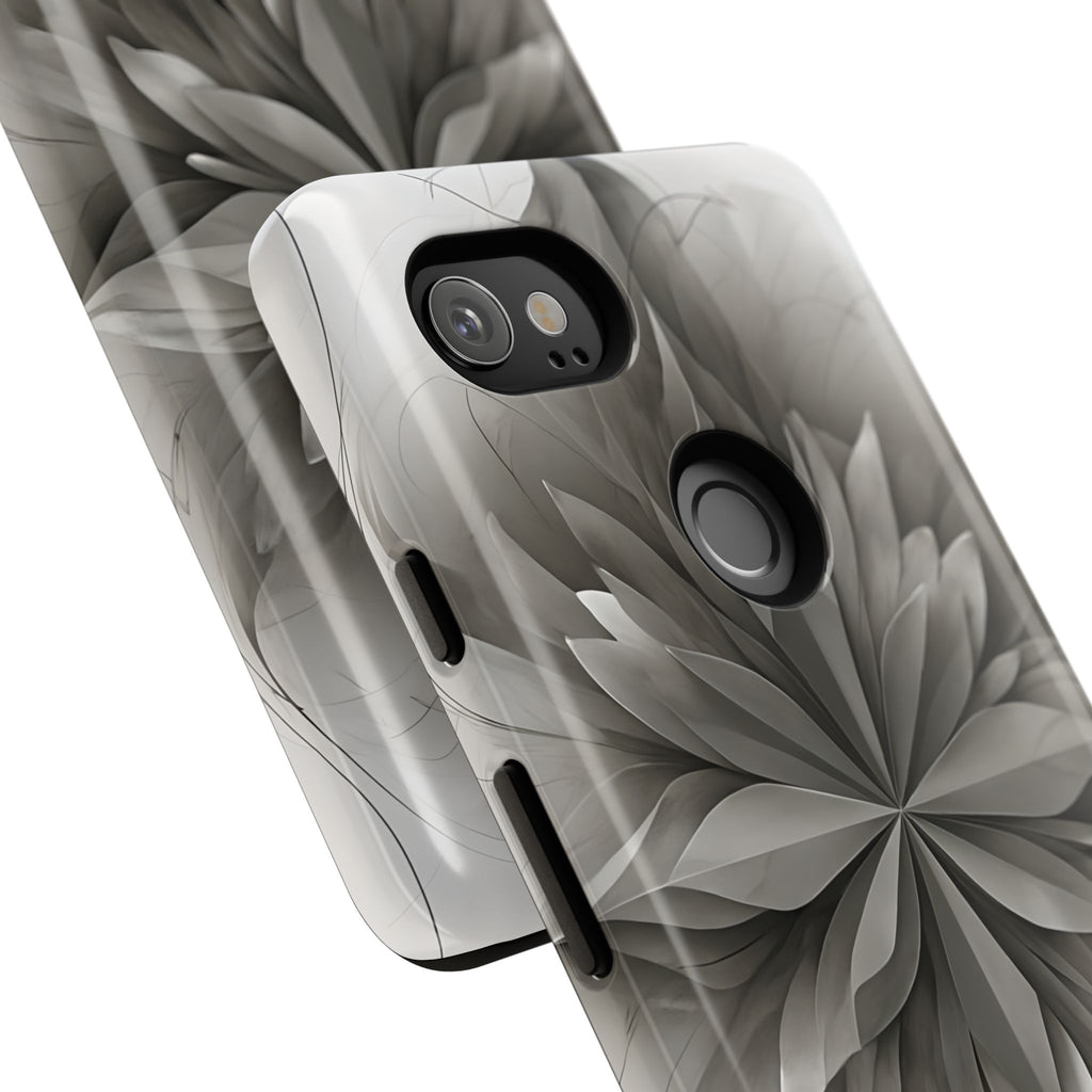Silver Lotus - Elegant Monochrome Floral Google Pixel 2XL Tough Phone Case - Modern Lotus Design