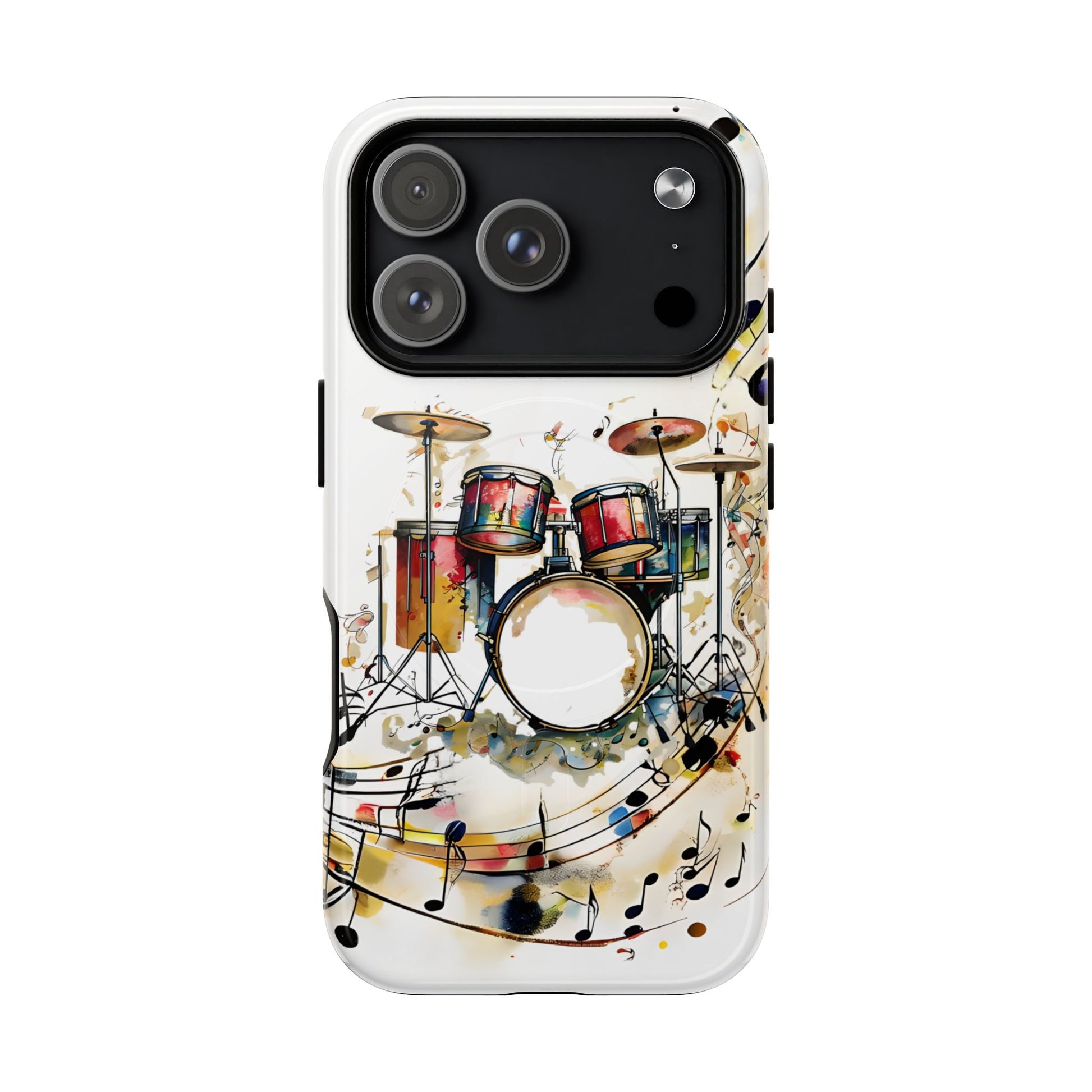 Beatline drum and music themed iPhone MagSafe case with large camera cutout