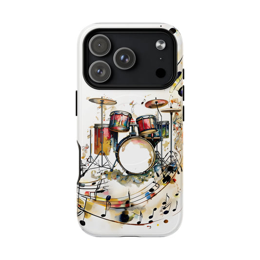 Beatline drum and music themed iPhone MagSafe case with large camera cutout