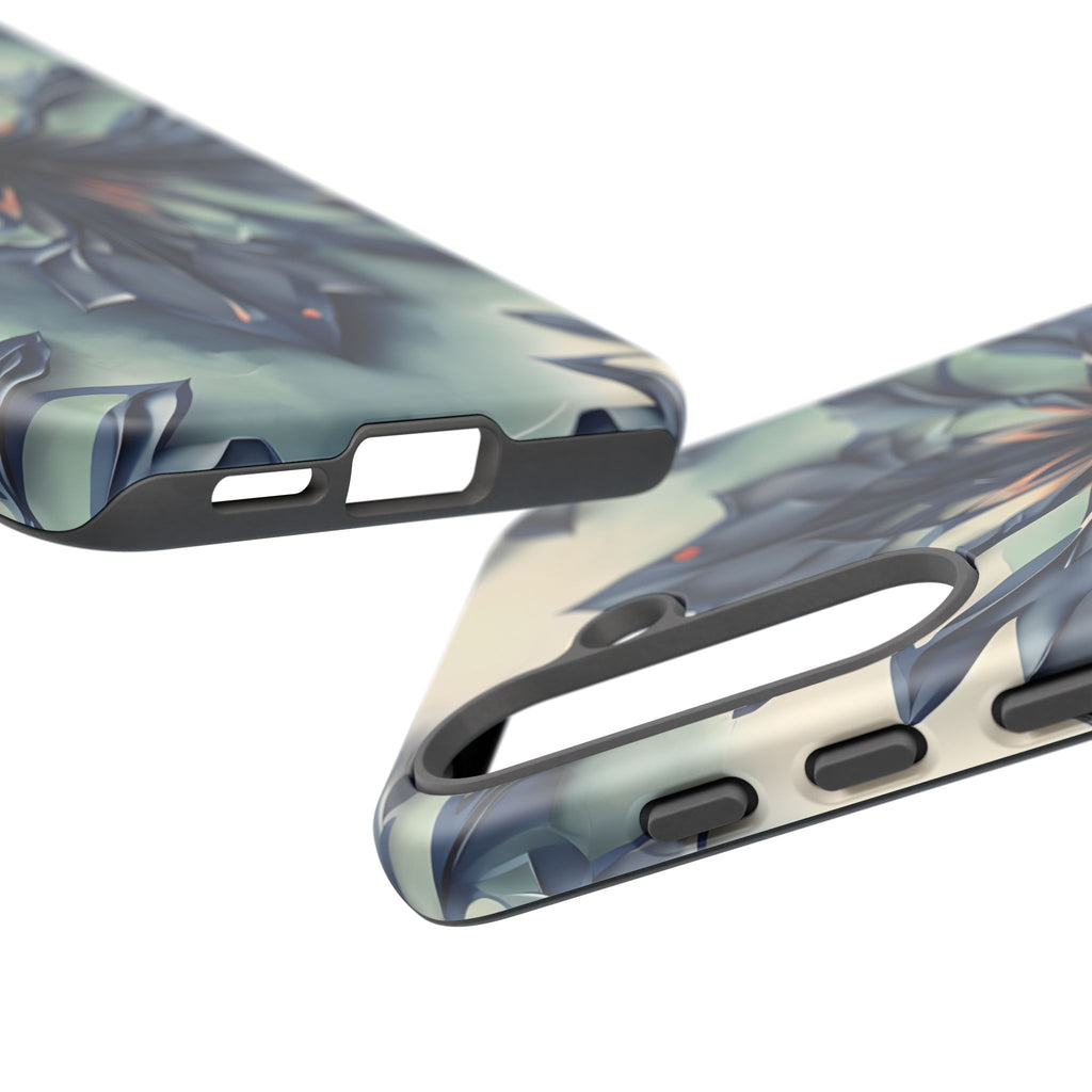 Frosted Indigo Bloom - Artistic Kaleidoscope Collection Artistic Floral - Samsung Galaxy S25 Tough Phone Case - Blue Symmetrical Design