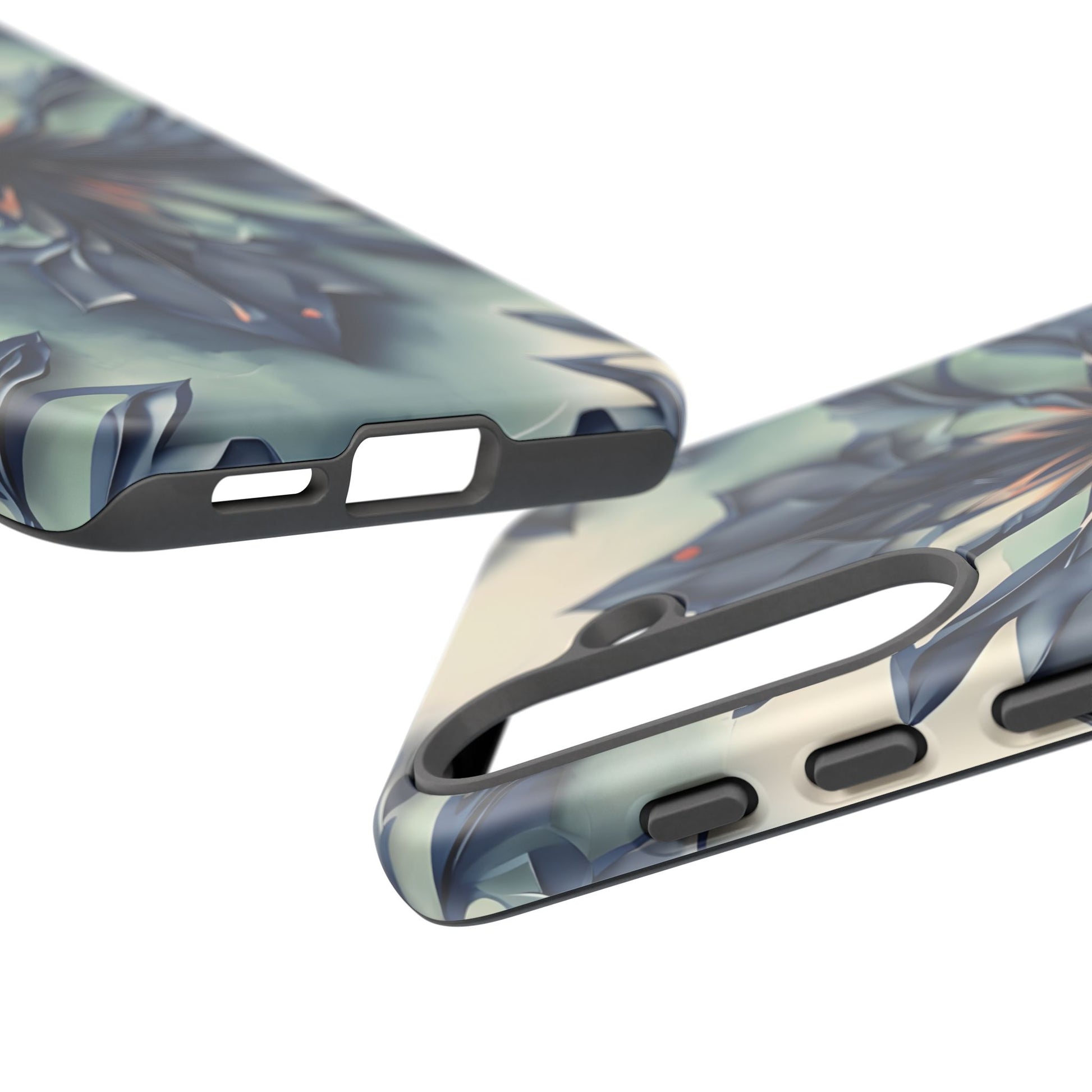 Frosted Indigo Bloom - Artistic Kaleidoscope Collection Artistic Floral - Samsung Galaxy S25 Tough Phone Case - Blue Symmetrical Design